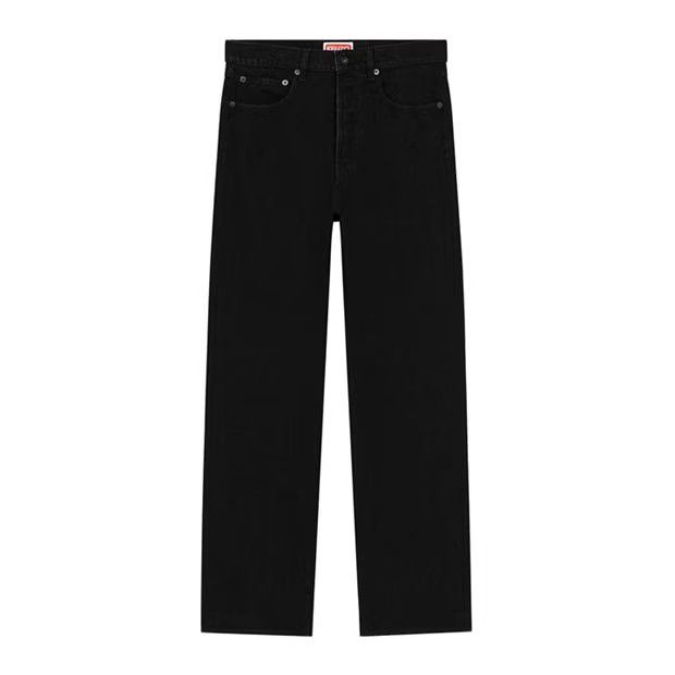 Image of Kenzo O1G2R1Mq0424 Bara Straight Jeans In Denim Black, Men's (Size 34)