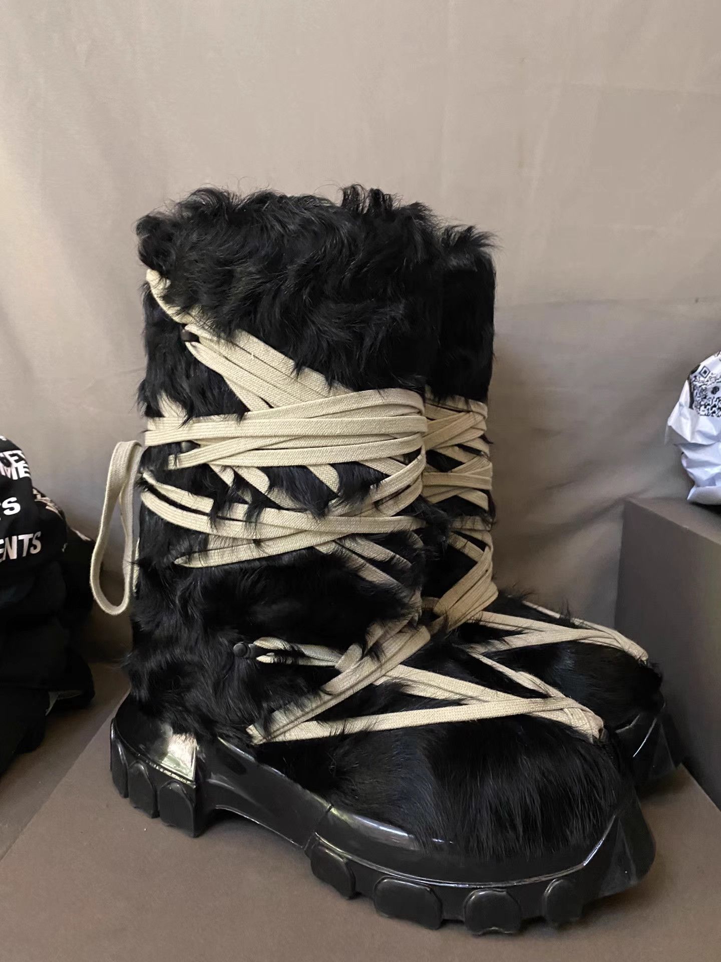 Rick Owens Rick Owens Fur Lace-up Snow Boots Size US 8 / IT 38 - 6 Thumbnail