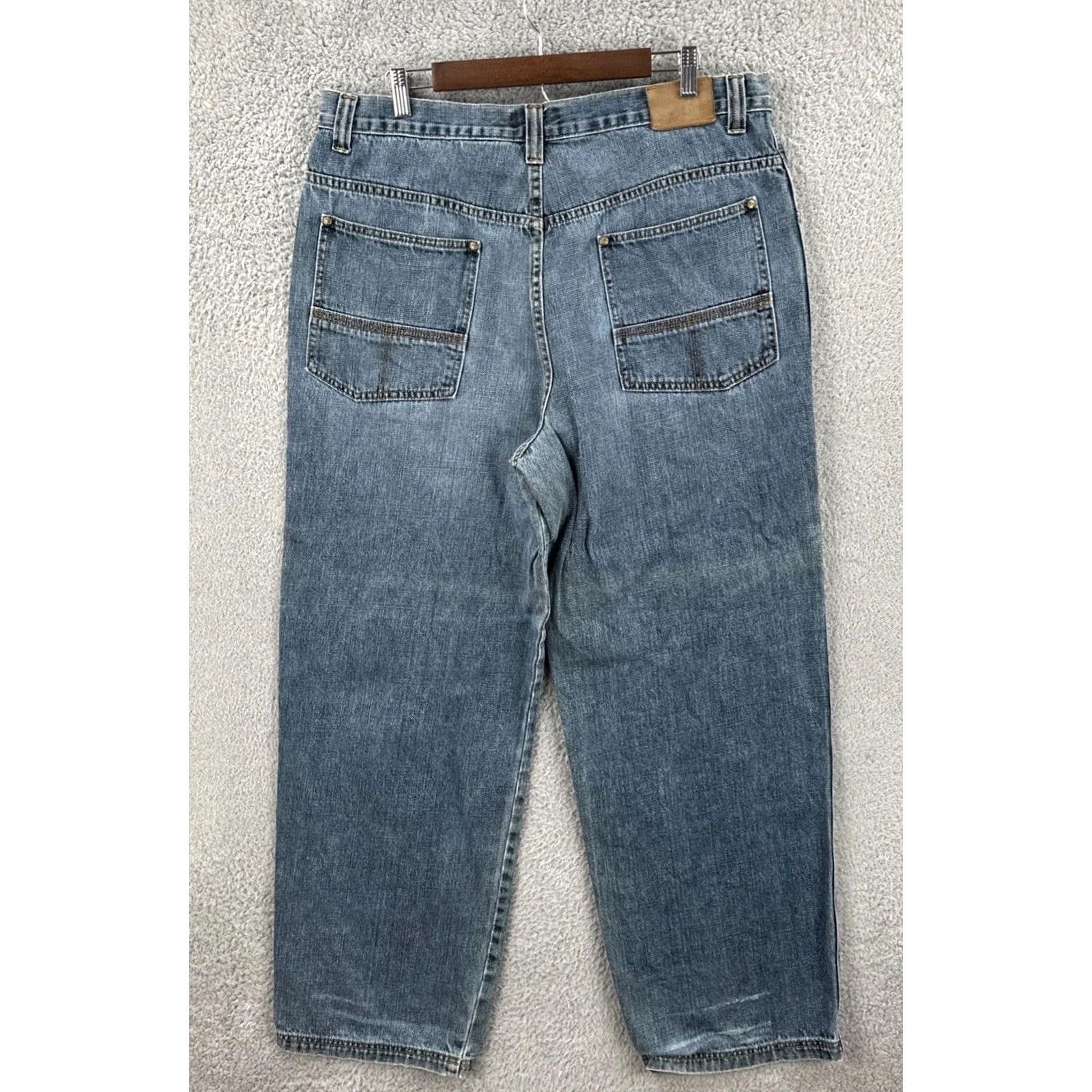 Timberland VINTAGE Timberland Jeans Mens 38x34 90s Hip Hop Baggy Wide-Leg Embroidered Logo Blue Size US 38 / EU 54 - 7 Thumbnail
