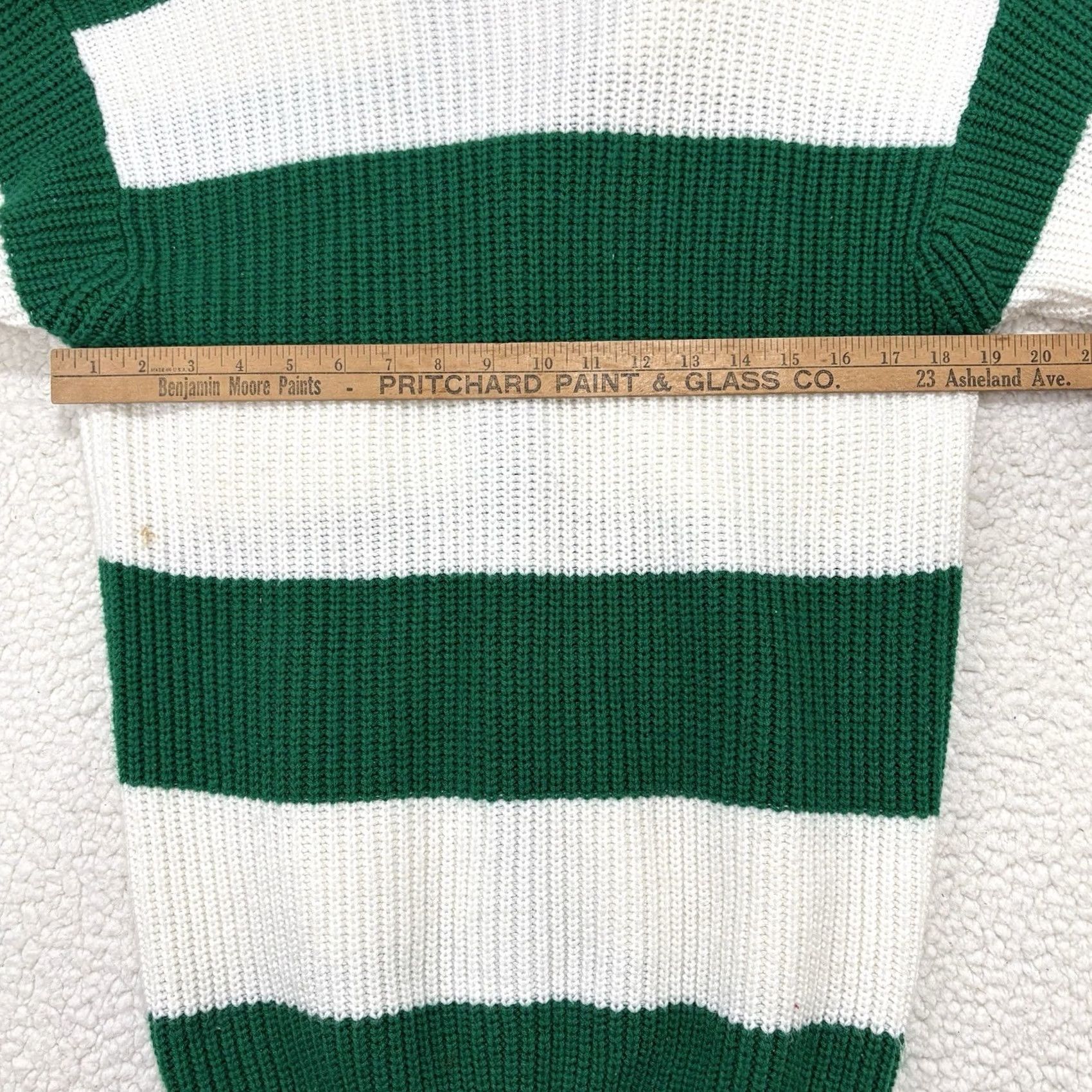 Vintage VINTAGE Joan Harper Cardigan Sweater Womens M Button Green Striped Knit Heavyweight Size M / US 6-8 / IT 42-44 - 7 Thumbnail