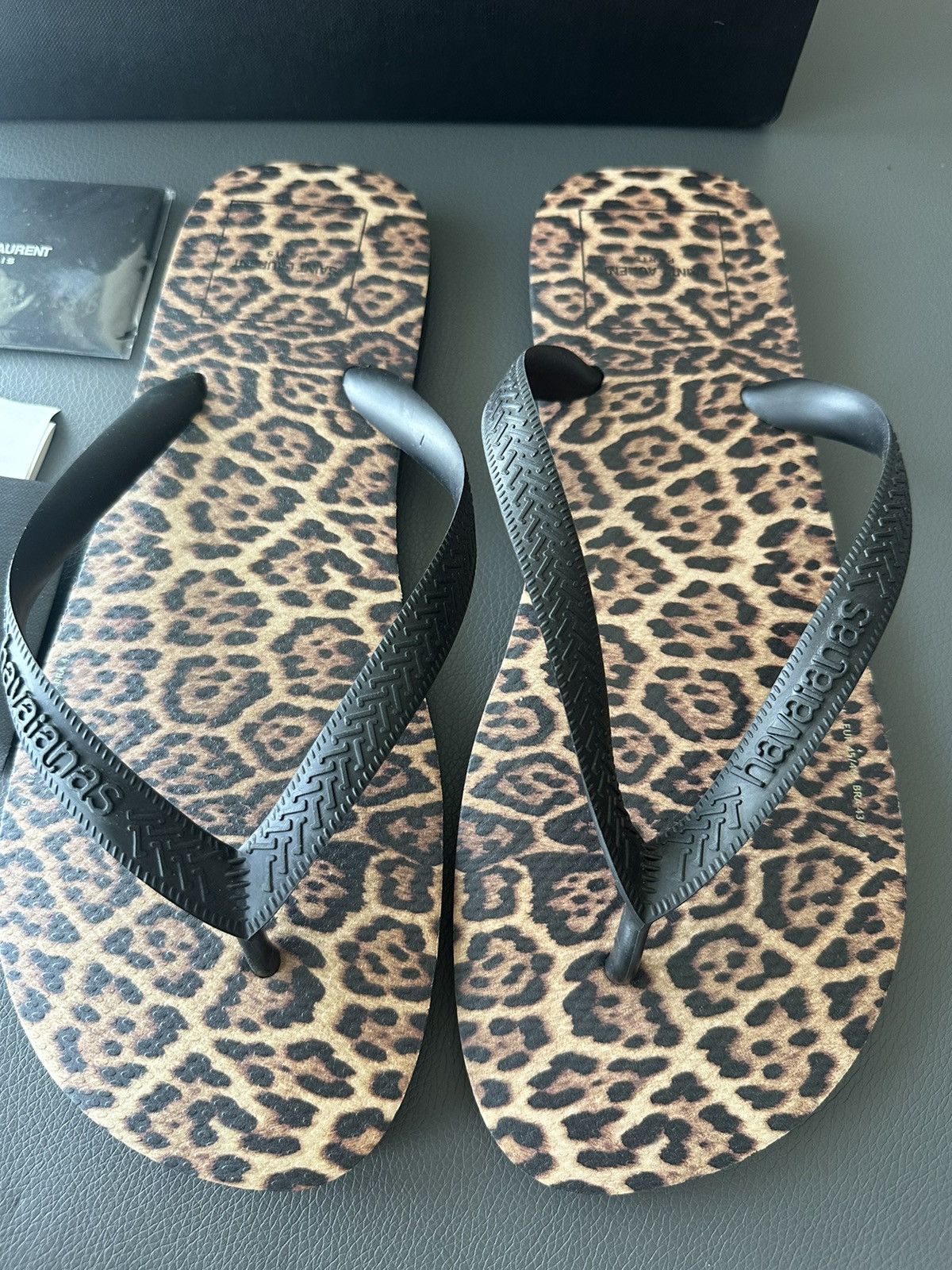 Saint Laurent Paris Brand New Limited Edition Leopard Rubber Sandal Slides Size US 11.5 / EU 44-45 - 6 Thumbnail