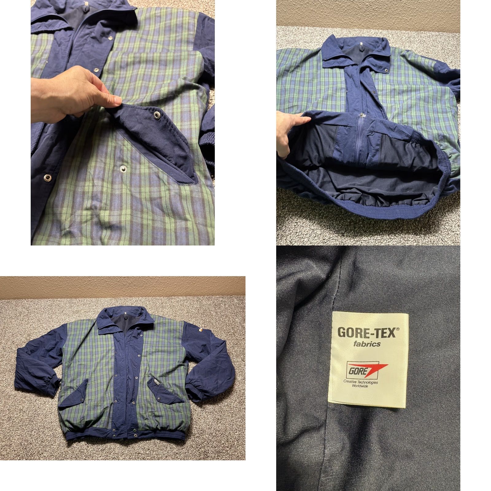 Etro VINTAGE ProQuip GoreTex Golf Jacket Mens L Green Tartan Plaid Wind Retro Snap Pocket Size US L / EU 52-54 / 3 - 8 Thumbnail
