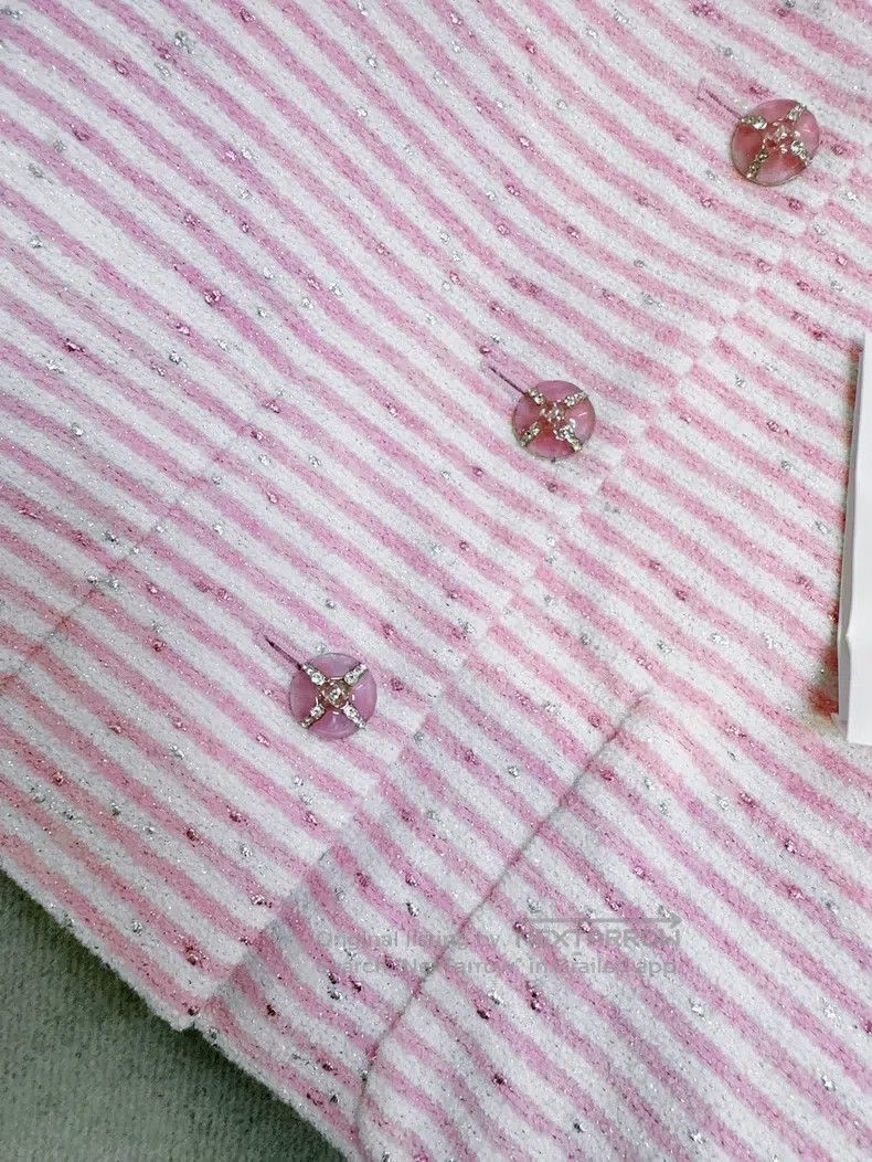 Chanel Chanel 24C early spring pink striped glitter diamond buckl Size XS / US 0-2 / IT 36-38 - 3 Thumbnail