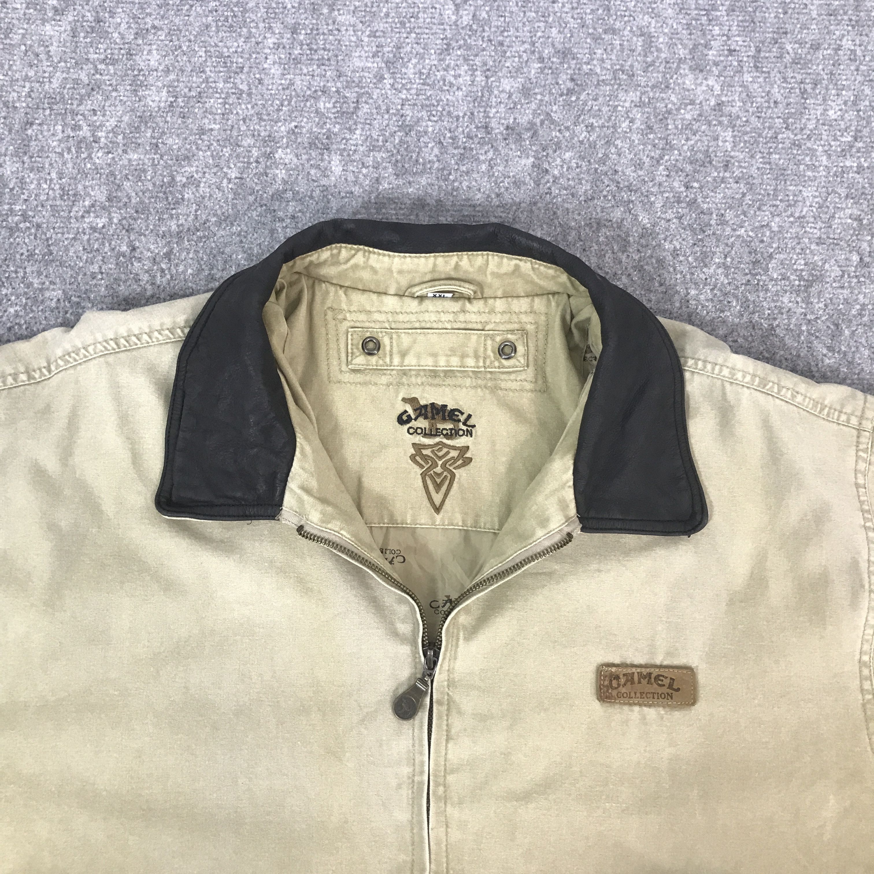Camel Vintage Camel collection Leather Collar Brown jacket K67B6 Size US L / EU 52-54 / 3 - 5 Thumbnail