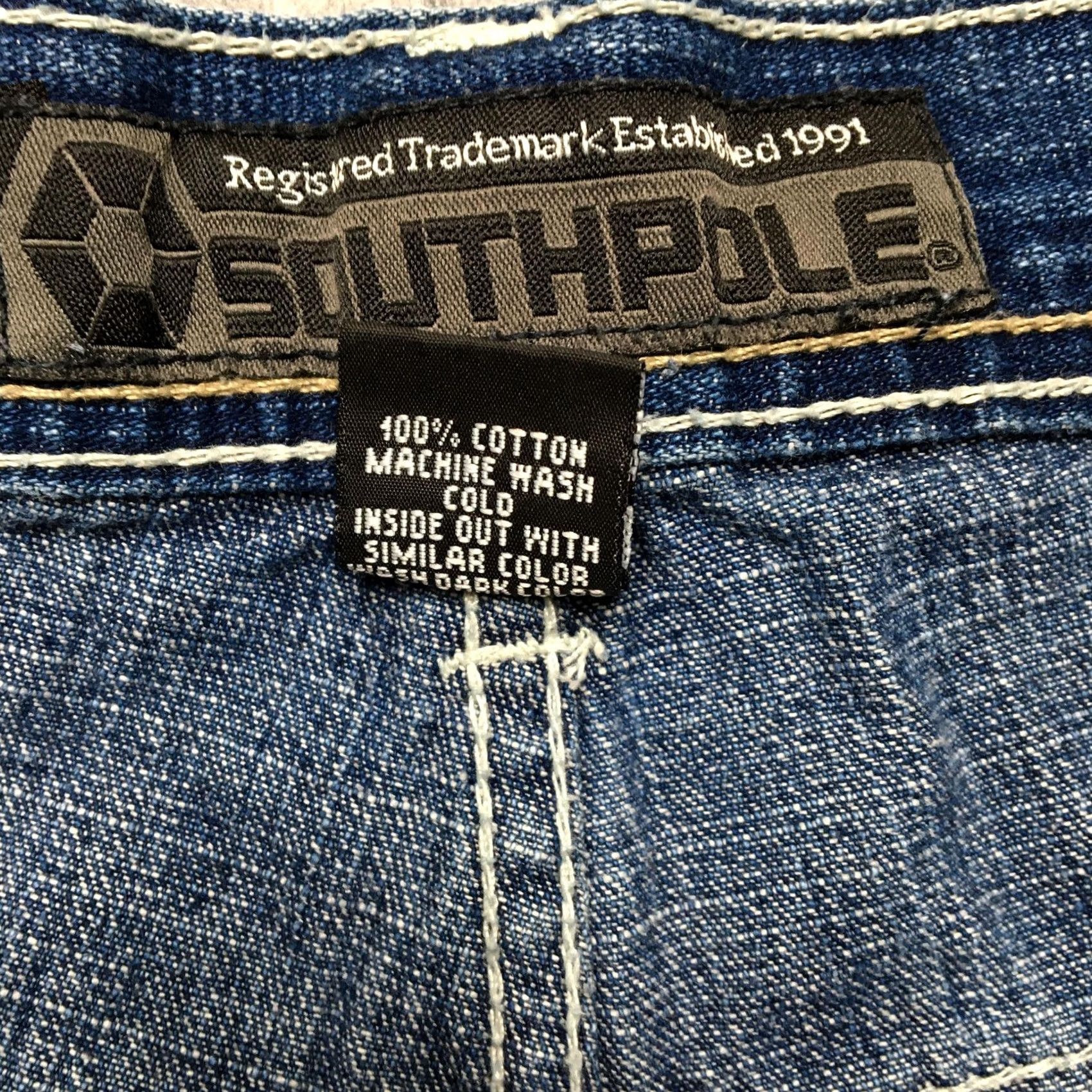 Southpole VINTAGE Southpole Jeans Mens 34 Blue Denim Straight Leg Relaxed Fit Baggy Skater Pants Permanent 90s Mens Size US 34 / EU 50 - 6 Thumbnail