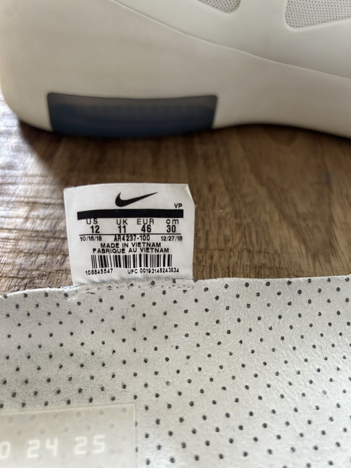 Fear of God × Nike Nike air fear of god 1 fog Jerry Lorenzo sail AR4237-100 Size US 12 / EU 45 - 5 Thumbnail