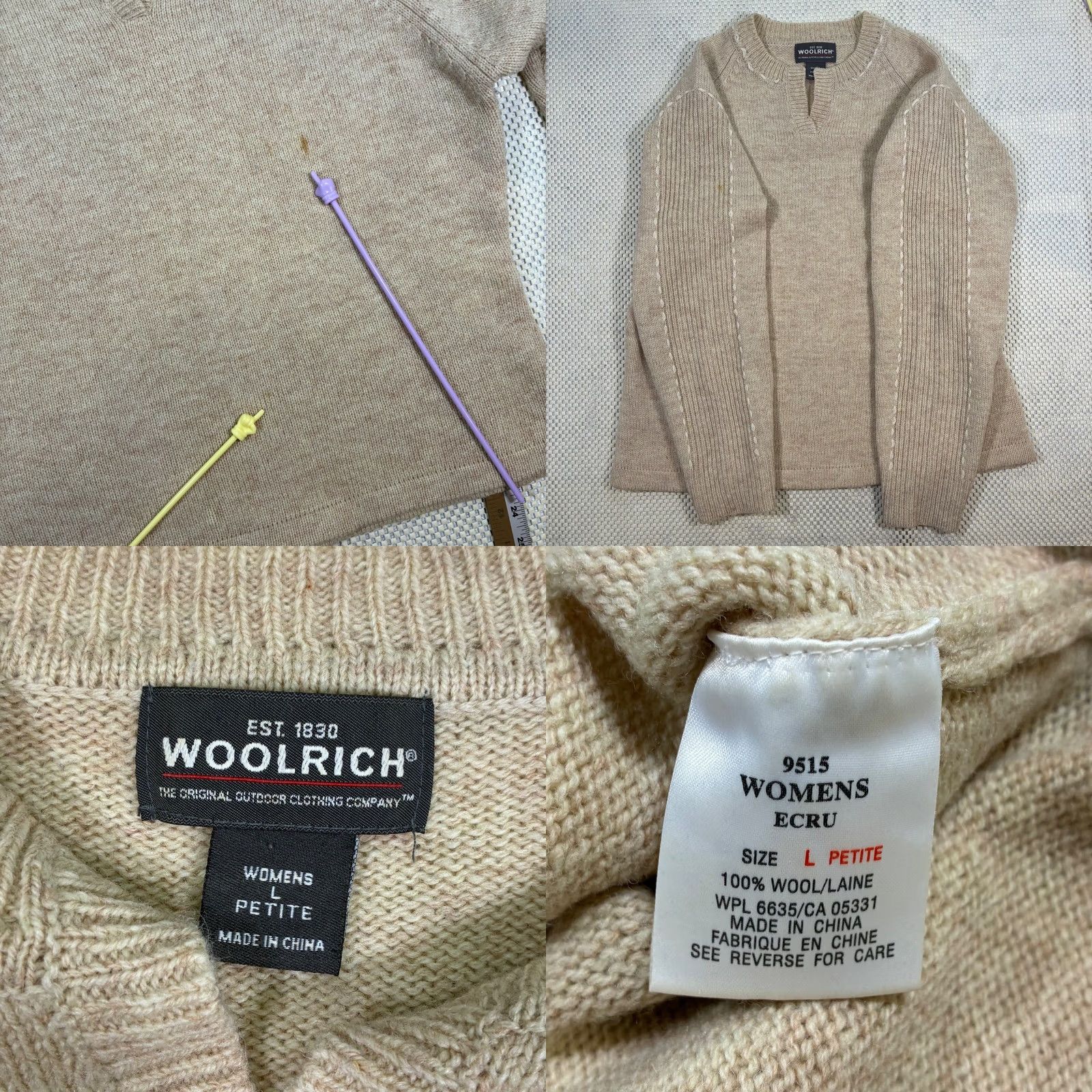 Vintage Woolrich Beige V-Neck Knit Sweater Long Sleeve Pullover Womens L Petite Size L / US 10 / IT 46 - 8 Thumbnail