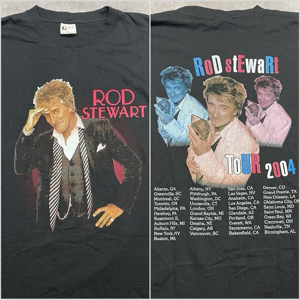 Other Vintage Rod Stewart T-Shirt 2004 Tour XL Black Y2K Concert M Size US XL / EU 56 / 4 - 1 Thumbnail
