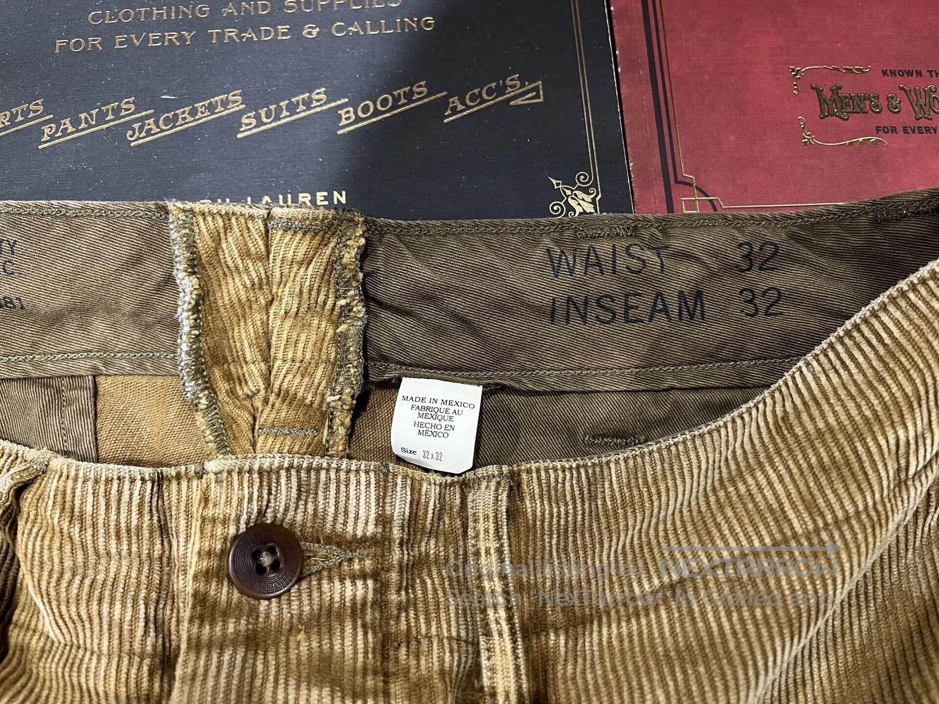 RRL Ralph Lauren Vintage Corduroy Patchwork Casual Pants. Size US 32 / EU 48 - 6 Thumbnail