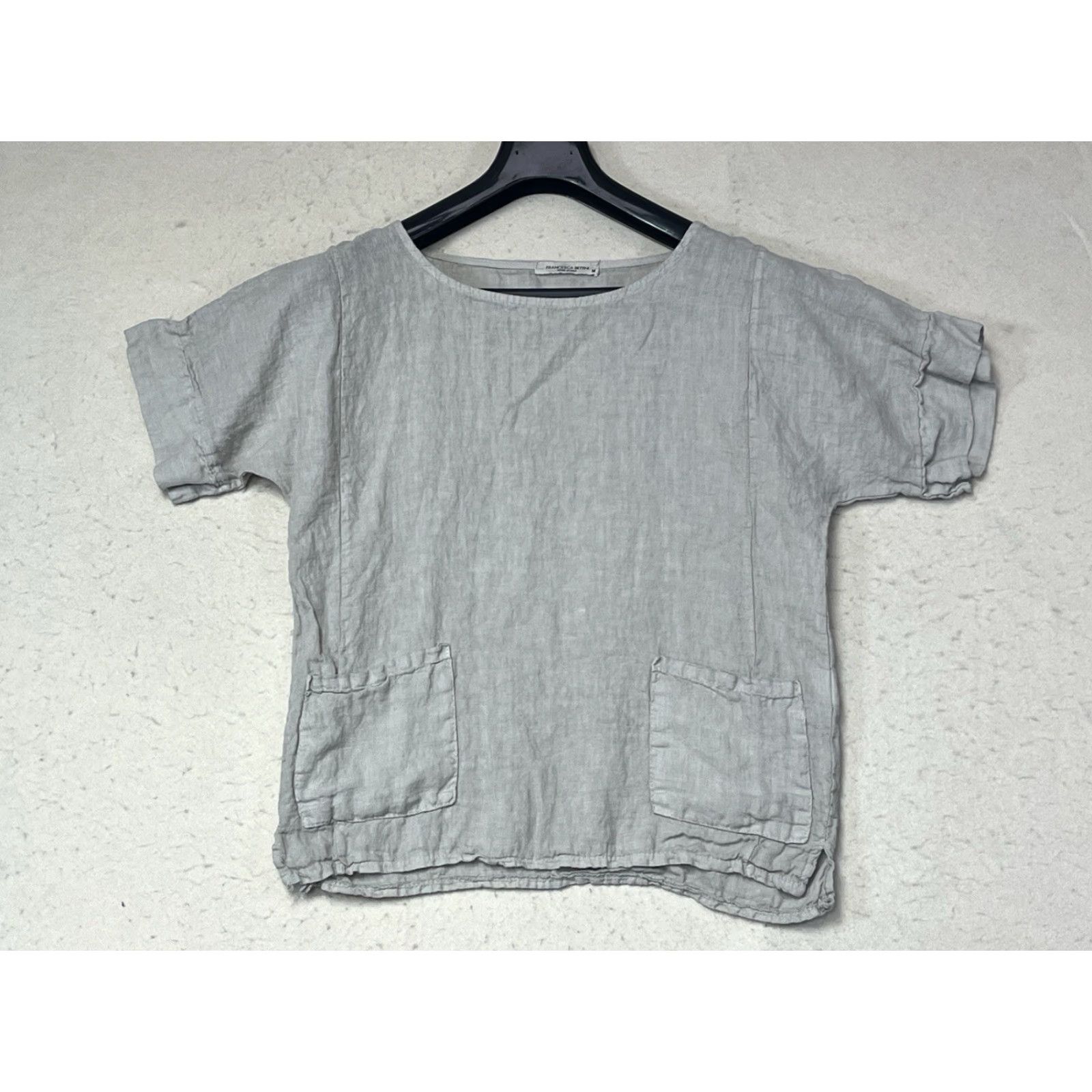 Vintage Francesca Bettini Blouse Women’s Medium White Linen Short Sleeve Made in Italy Size M / US 6-8 / IT 42-44 - 2 Thumbnail