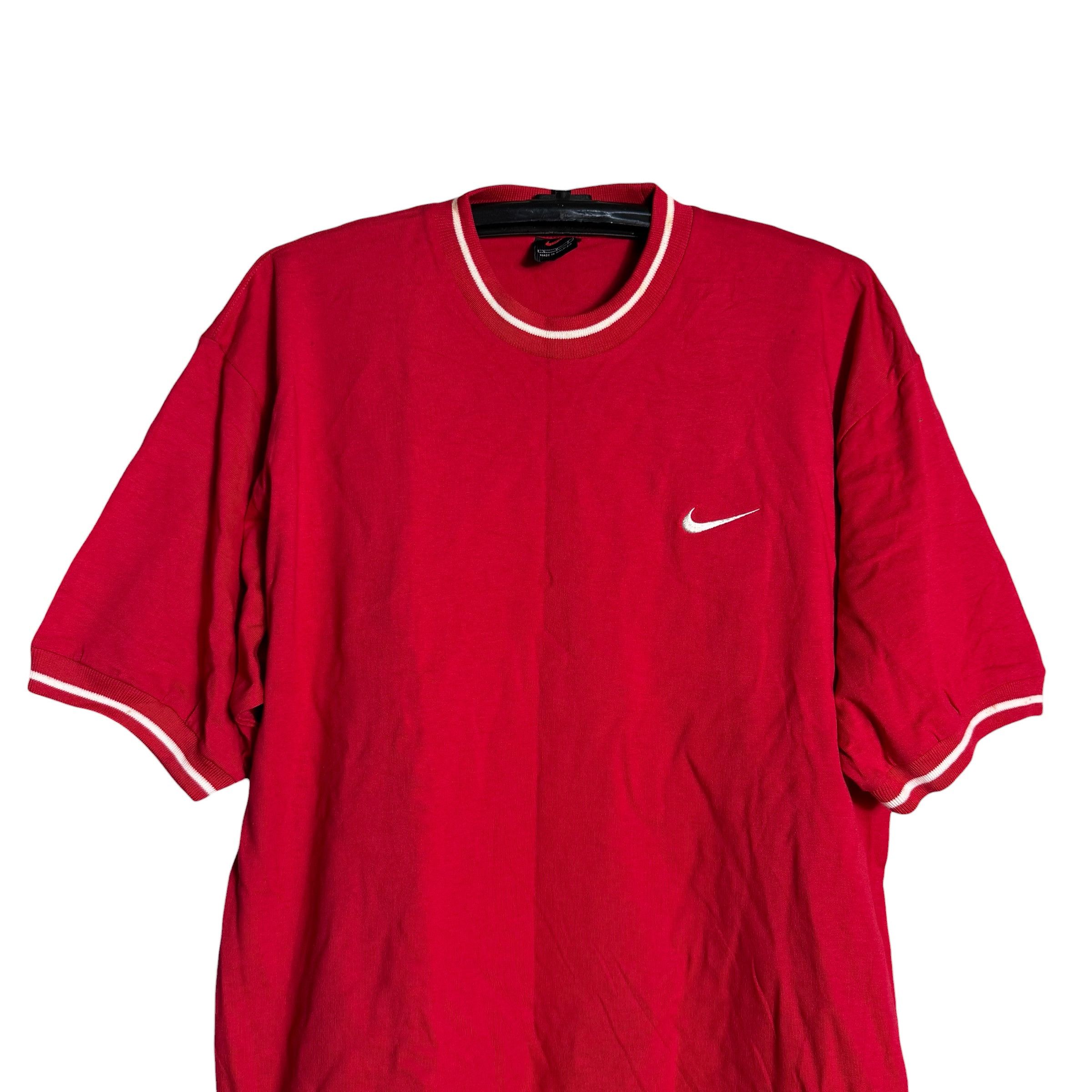 Nike 🔥RARE🔥Vintage Nike Swoosh Ringer T-shirt Size US L / EU 52-54 / 3 - 2 Thumbnail