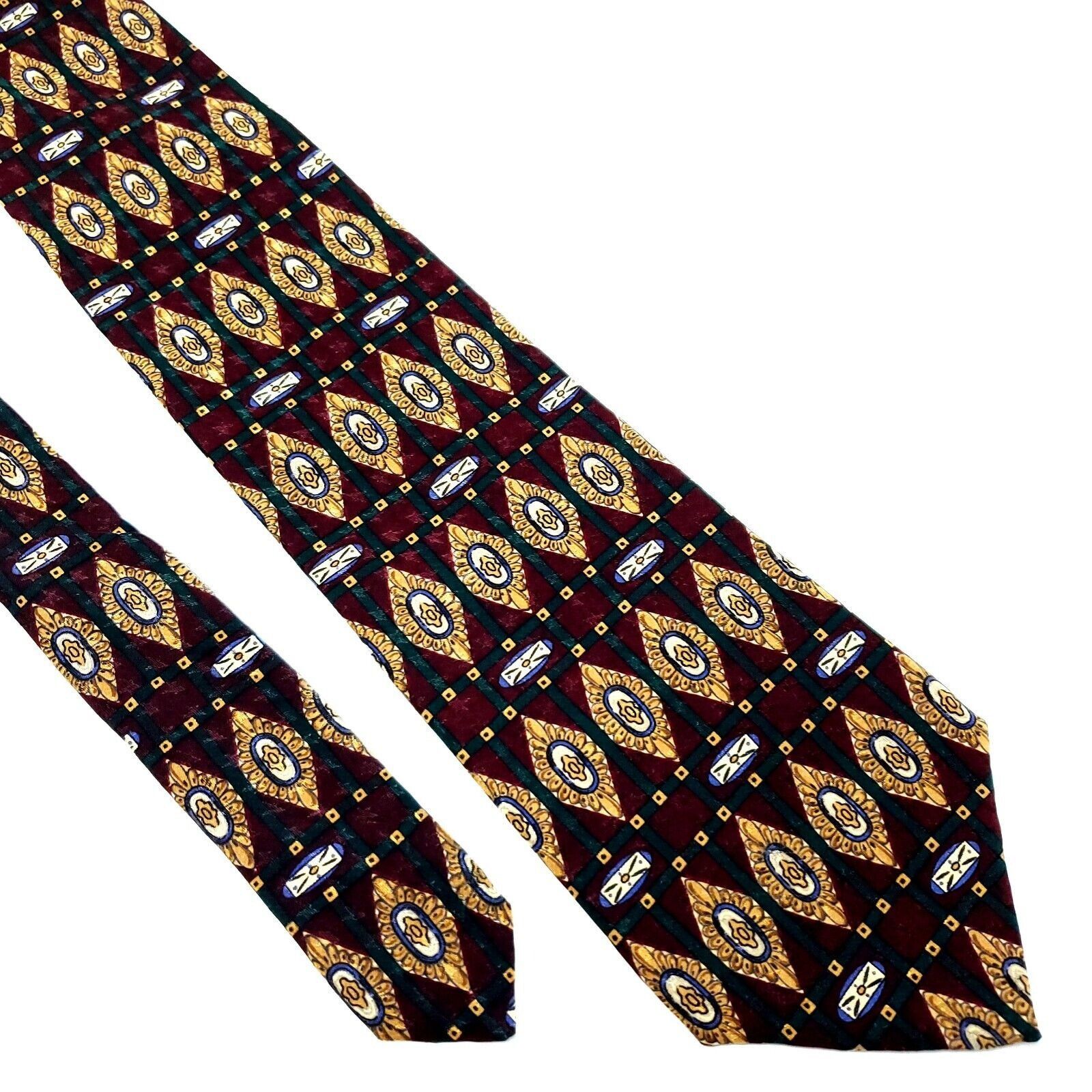 Gap Gap Silk Tie Print Maroon Red Geometric Size ONE SIZE - 1 Thumbnail