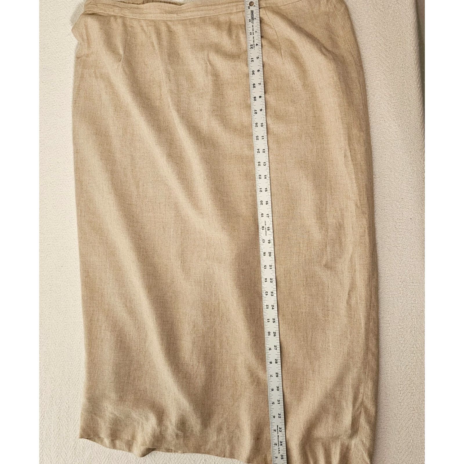 Vintage Jessica Howard Linen Blend Midi Skirt Beige Plus Size 18 Women’s Skirt Suit Beige 18 Plus Women’s Size 40" / US 18 - 6 Thumbnail