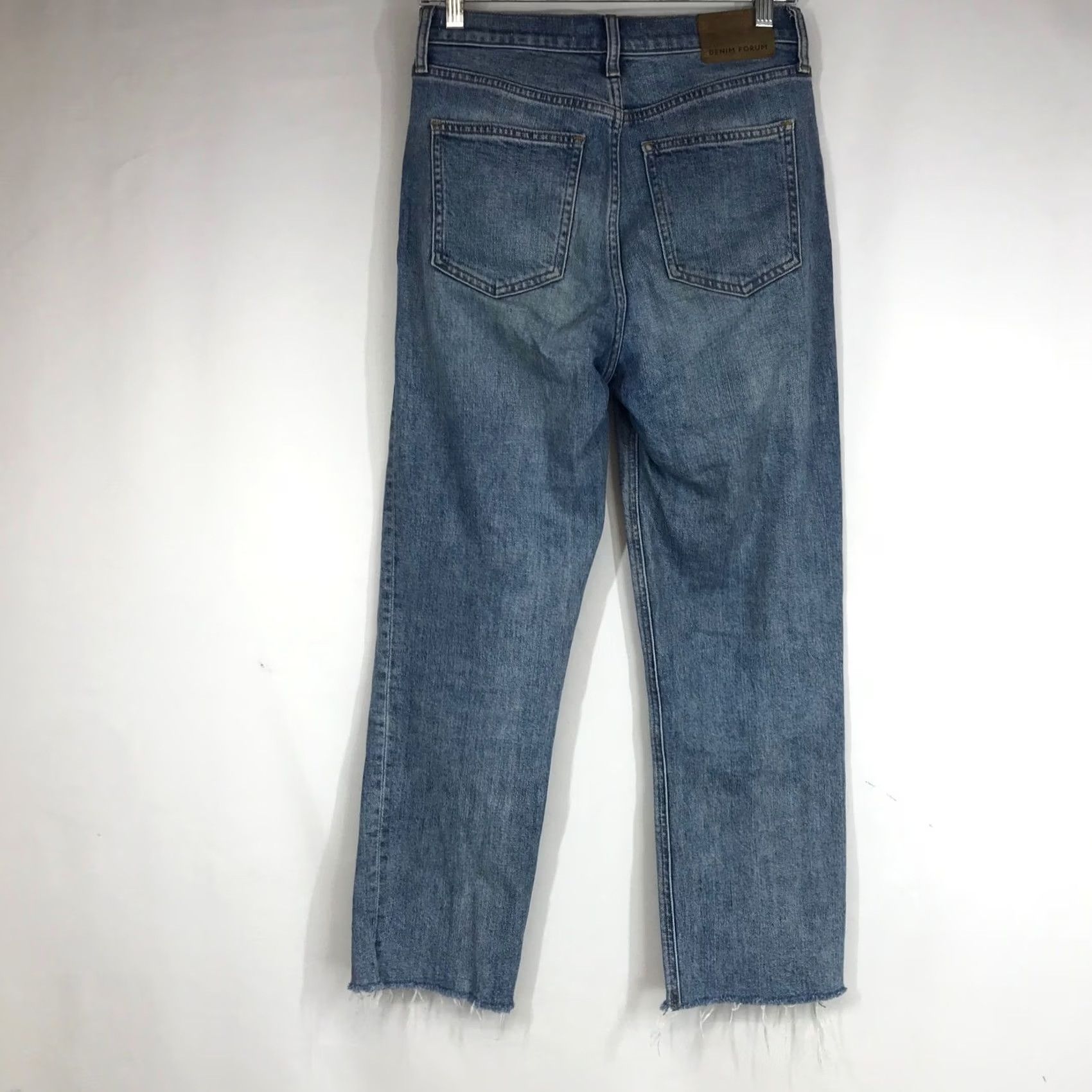 Vintage Denim Forum Jeans Womens 27 Blue The Arlo High Rise Straight Raw Hem Size Size 27" / US 4 / IT 40 - 4 Thumbnail