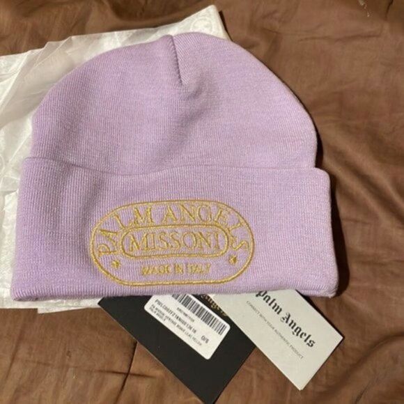 Missoni × Palm Angels Palm Angels x Missoni embroidered Wool Beanie Lilac Size ONE SIZE - 10 Thumbnail