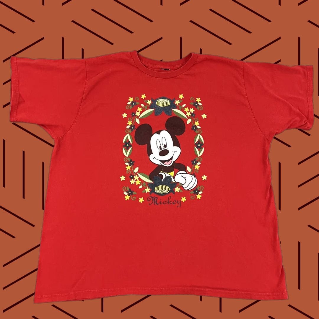 Disney VTG Disney Mickey & Minnie Mouse T-Shirt Adult 2XL Red Double-Sided Graphic Tee Crew Neck Short Sleeve Size US XXL / EU 58 / 5 - 1 Thumbnail