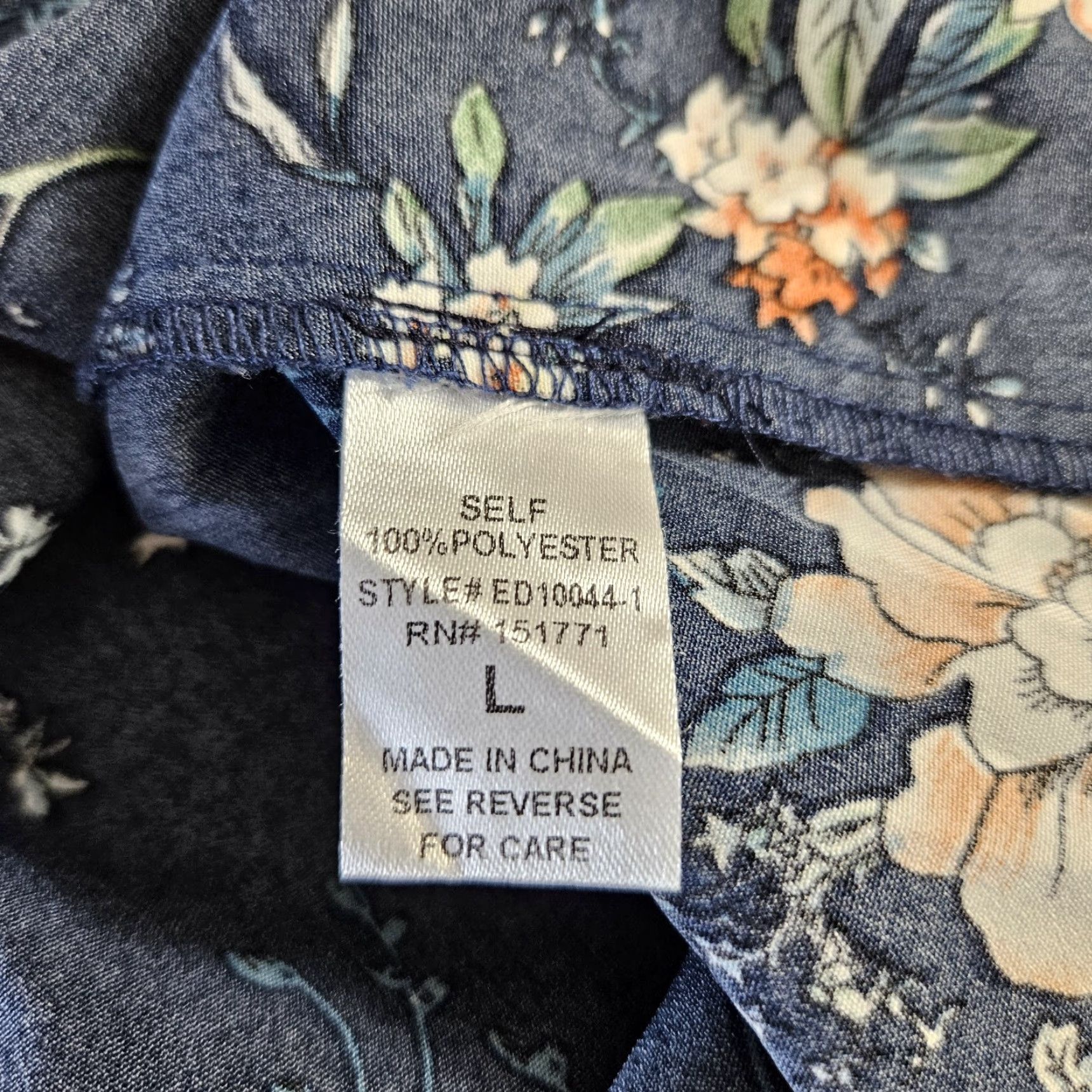Vintage Gilli Dress Shirt Dress Womens Large Blue Floral 3/4 Sleeve Button Up Size L / US 10 / IT 46 - 5 Thumbnail