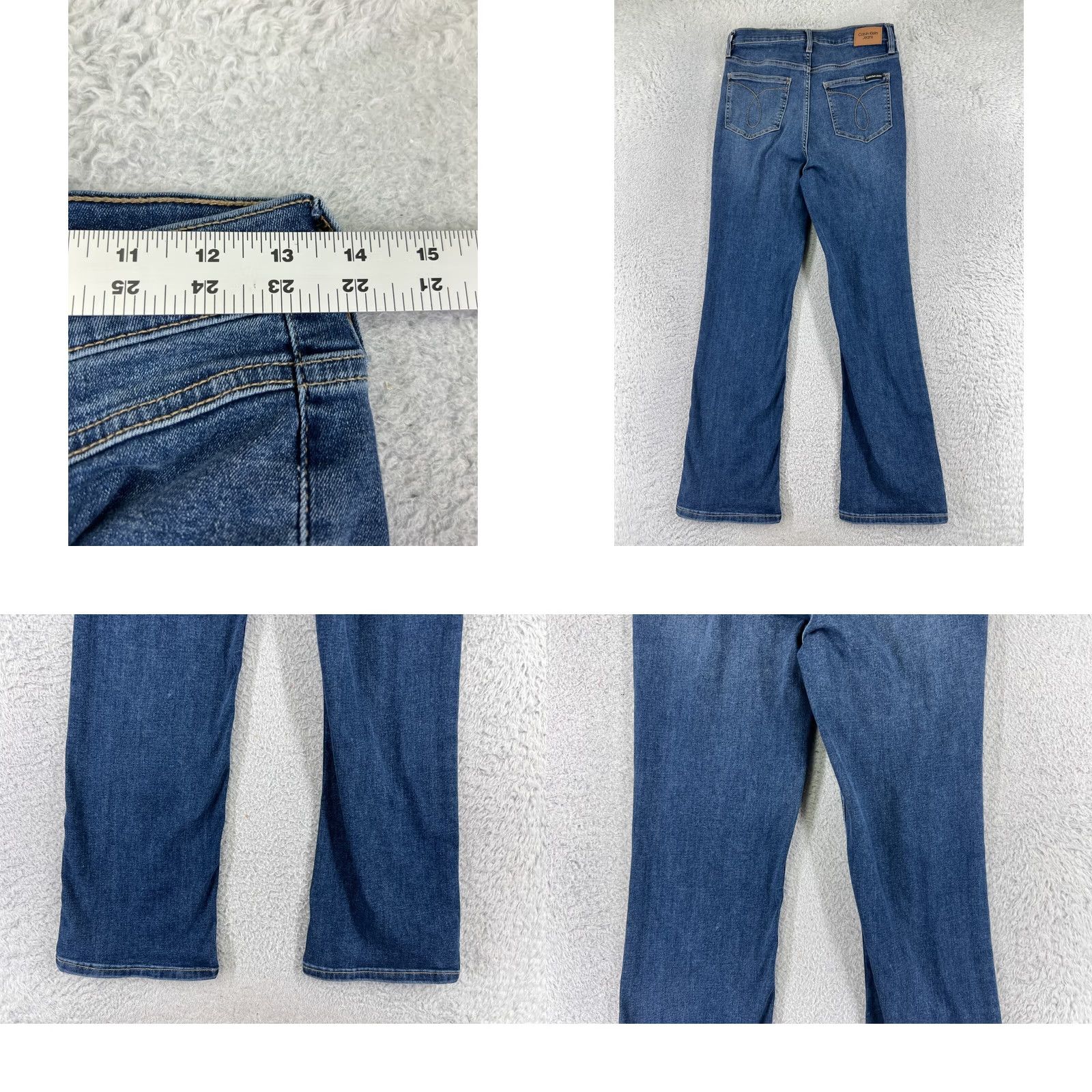 Calvin Klein Calvin Klein Jeans Women's Juniors 8 Blue Bootcut Distressed Denim High Rise Cotton 25x28 Size 30" / US 8 / IT 44 - 9 Thumbnail