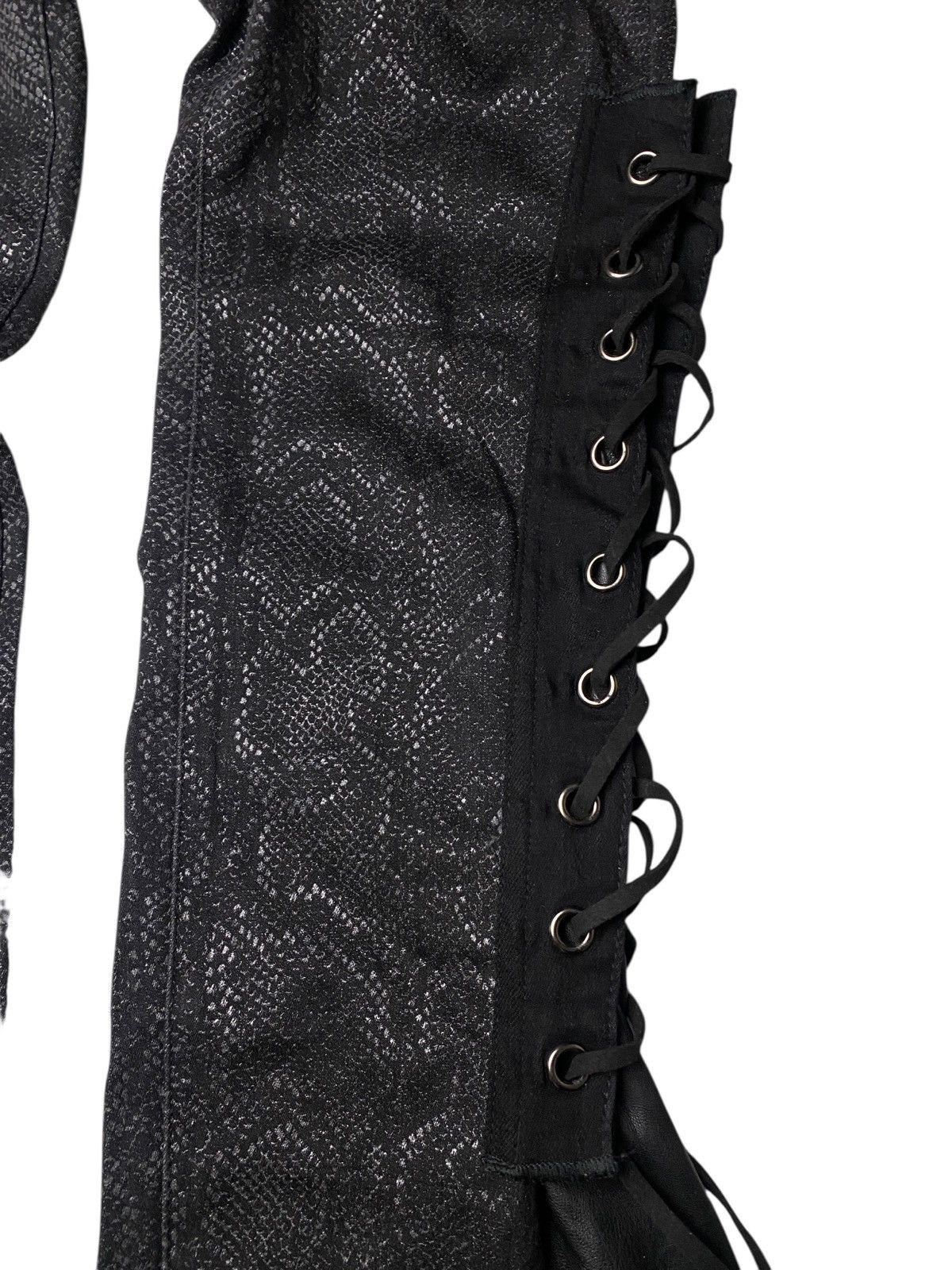 If Six Was Nine 2000's Snakeskin Laced Up Chain Custom Flared Pants Size US 28 / EU 44 - 8 Thumbnail