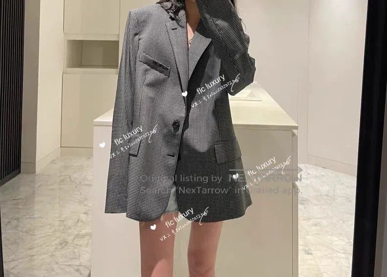 Balenciaga Balenciaga Houndstooth Letter Logo Blazer Jacket Size XXS / US 00 / IT 34 - 7 Thumbnail