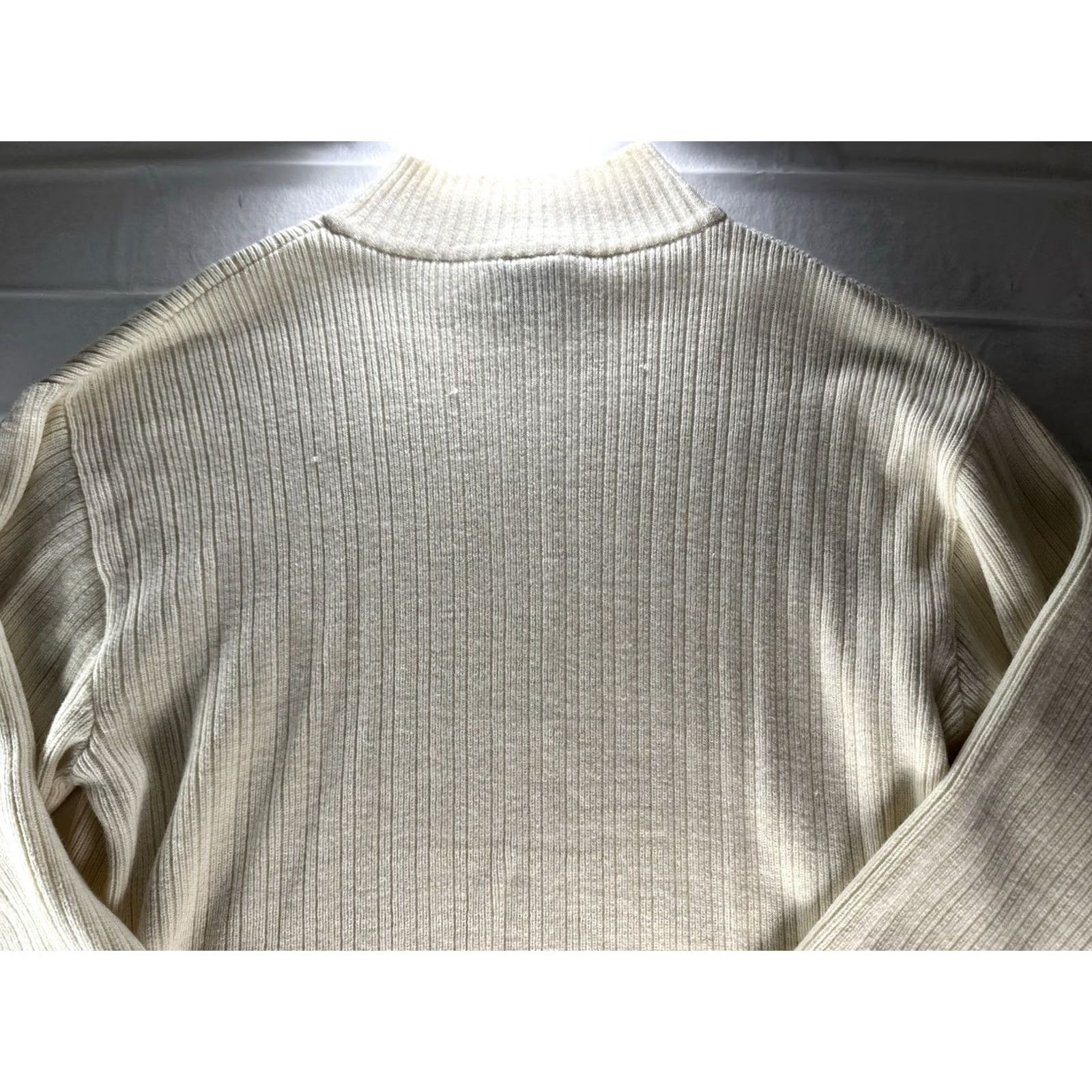 Southpole VTG South Pole Mens XL Sweater Ribbed Mock Neck Knit Cream Ivory Logo Vintage Pullover Winter Fall Clothing Size US XL / EU 56 / 4 - 4 Thumbnail