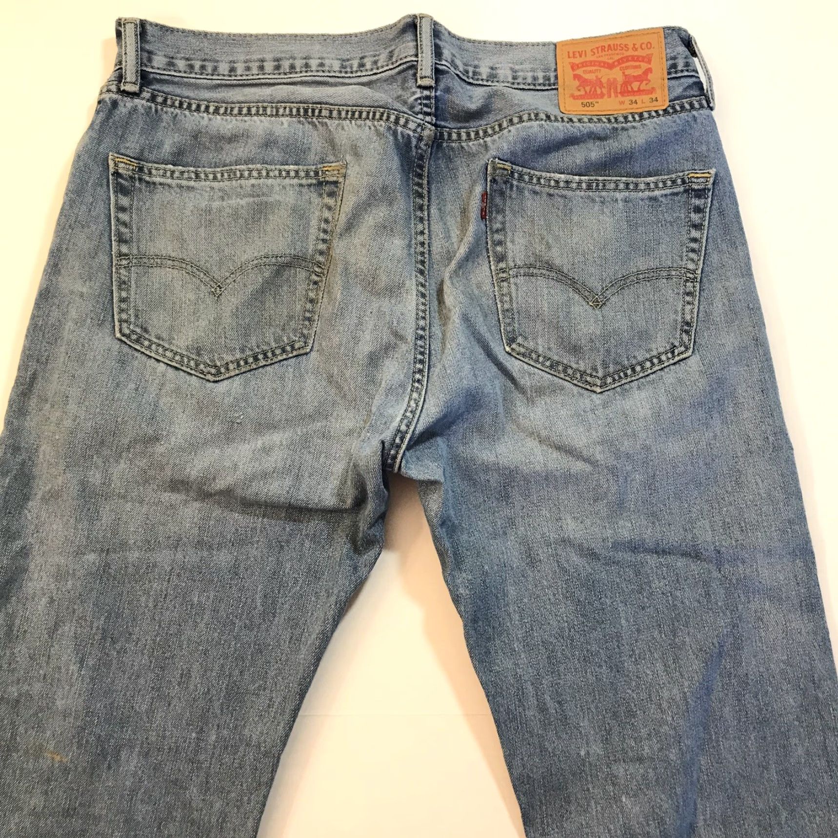 Levi's Levi's 505 Jeans Straight Regular 34 Medium Stonewash Blue Mens Size US 34 / EU 50 - 5 Thumbnail