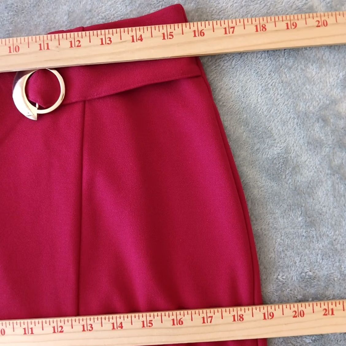 Vintage Nycc Skirt Pencil Knee Length Casual Business Woman Red M Size 32" / US 10 / IT 46 - 3 Thumbnail