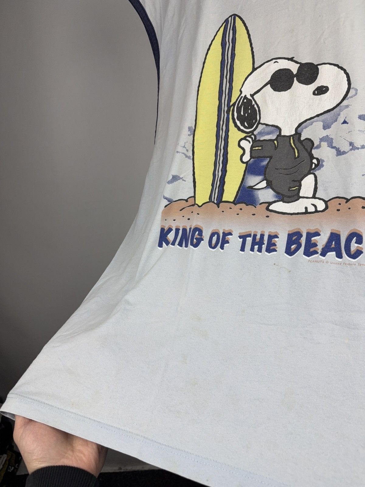 Peanuts 80s Peanuts Vintage Snoopy King Of The Beach Surf Sleeveless Size US XXL / EU 58 / 5 - 12 Thumbnail