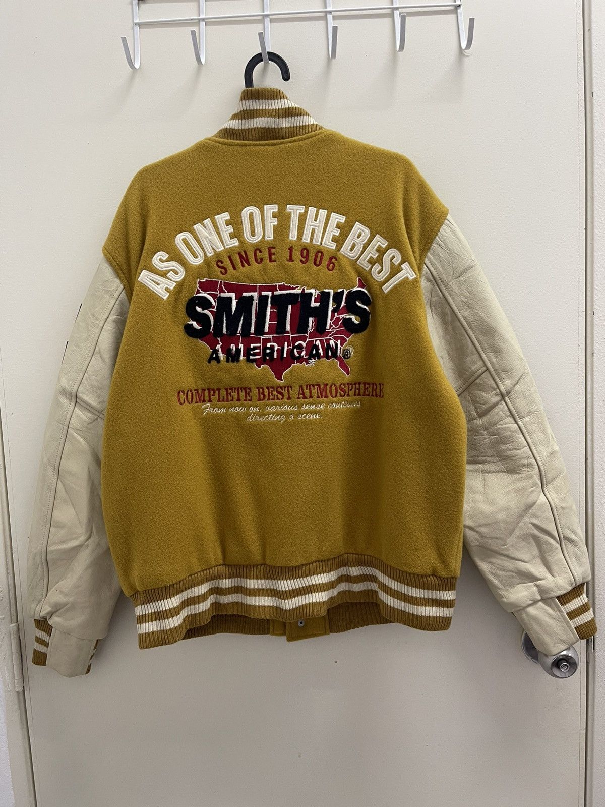 Smith's American Smith's American Wool Leather Varsity Jacket Size US L / EU 52-54 / 3 - 1 Thumbnail
