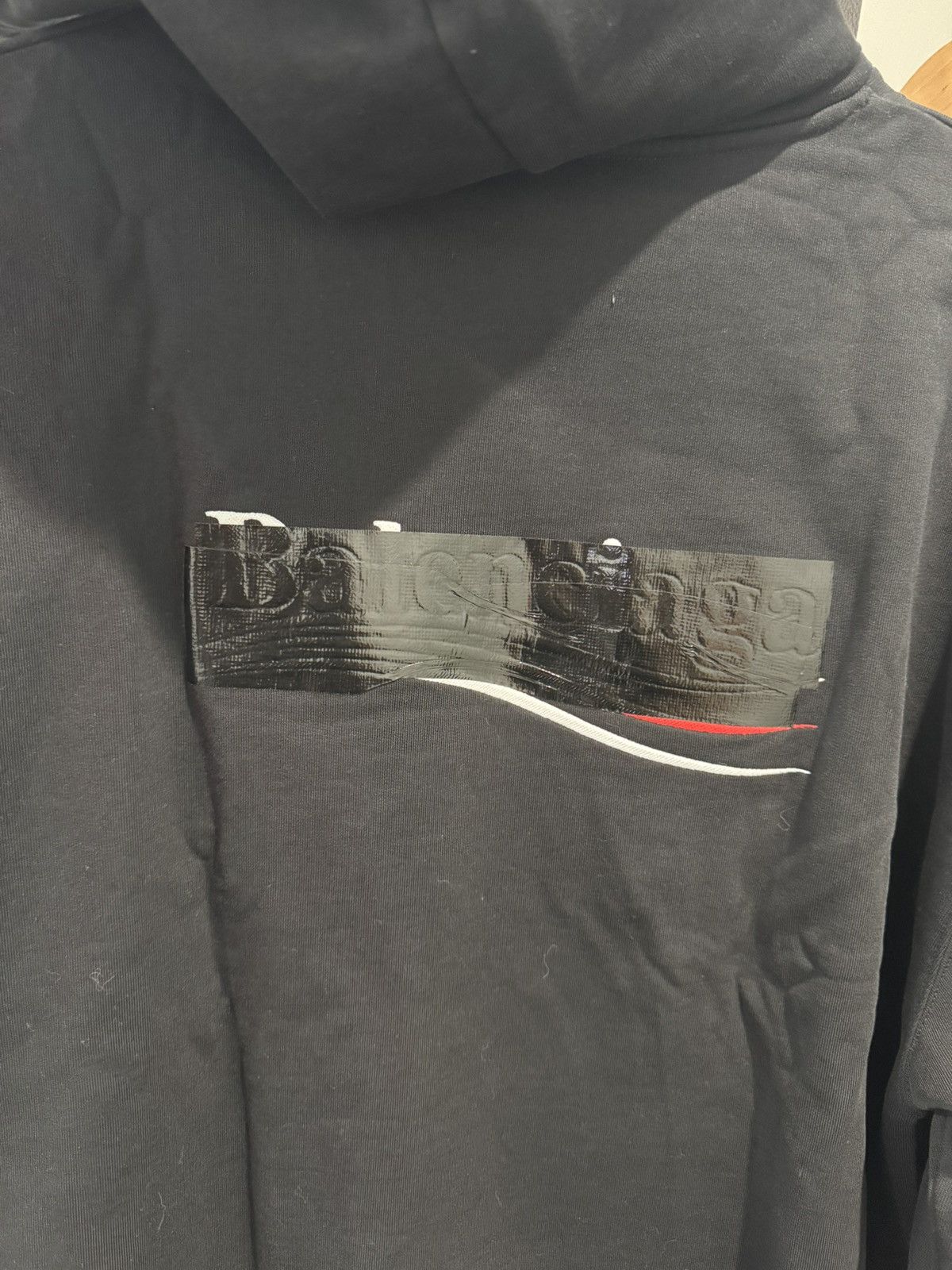 Balenciaga Balenciaga Plain Gaffer Tape Hoodie Oversized Size US L / EU 52-54 / 3 - 3 Thumbnail