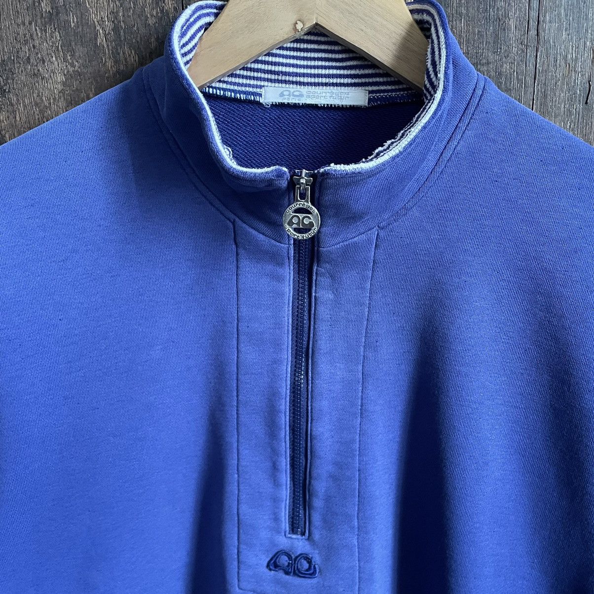 Courreges × Vintage Vintage Courreges Half zipper Sweatshirt Size M / US 6-8 / IT 42-44 - 2 Thumbnail