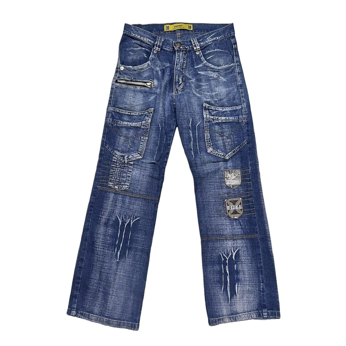 Japanese Brand Japanese Brand Multipockets Distressed Style Denim Jeans Size US 35 - 1 Thumbnail