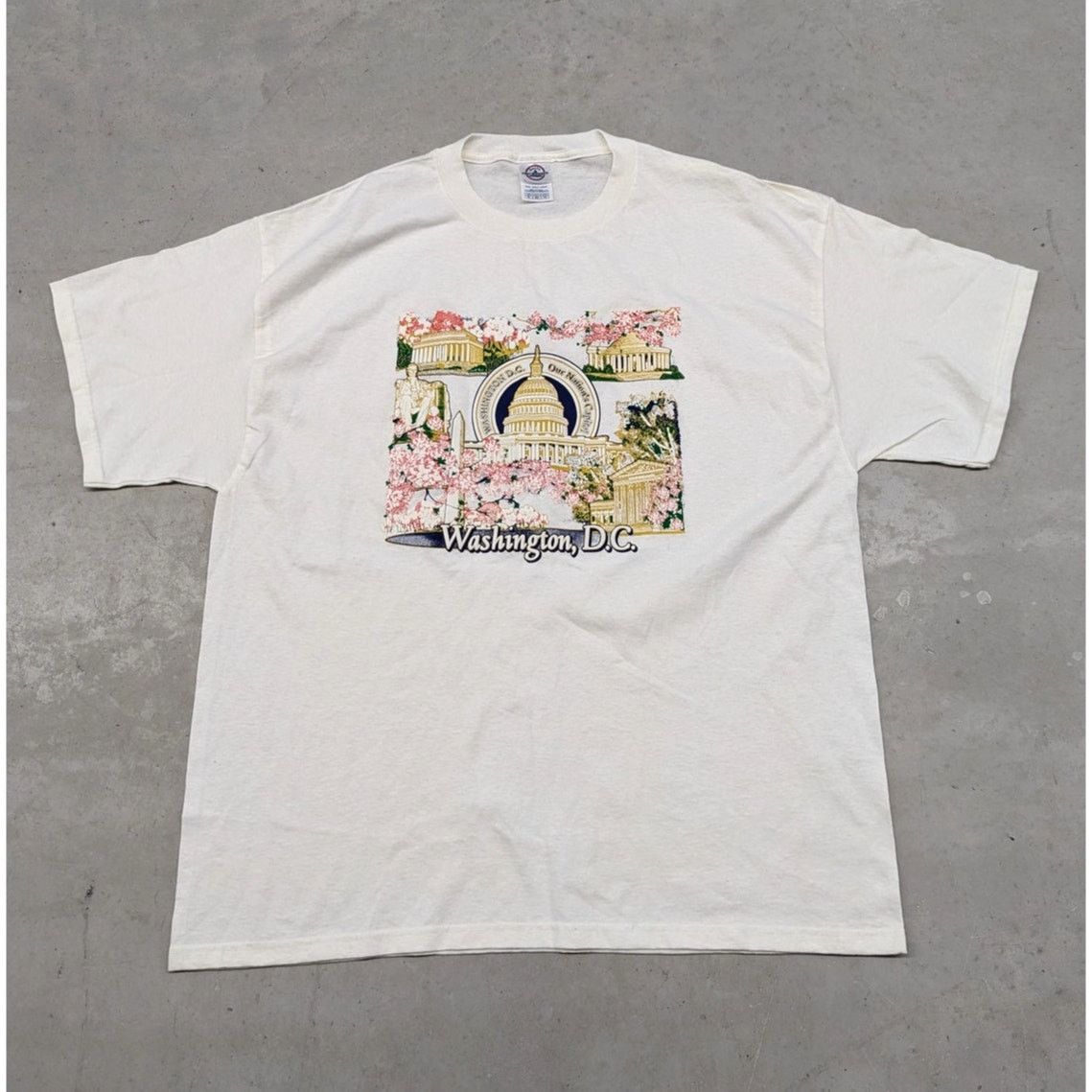 DC × Delta × Vintage Y2K Washington D.C. Cherry Blossoms travel t-shirt Size US XL / EU 56 / 4 - 1 Thumbnail