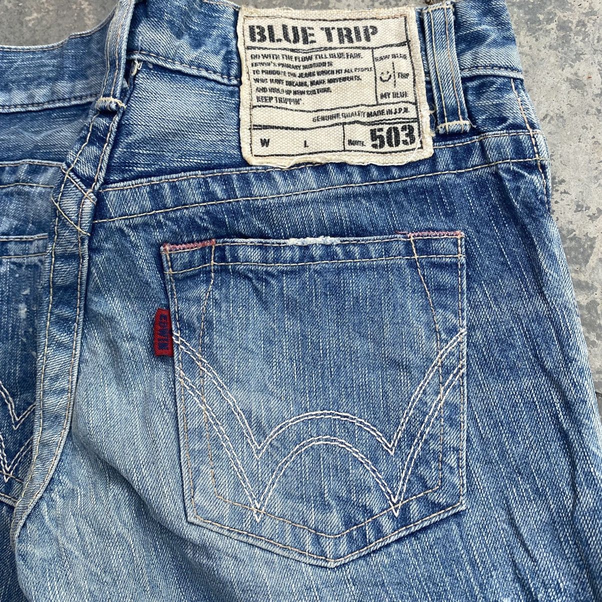 Edwin × Japanese Brand EDWIN 503 Distressed Flare Size 29" - 9 Thumbnail