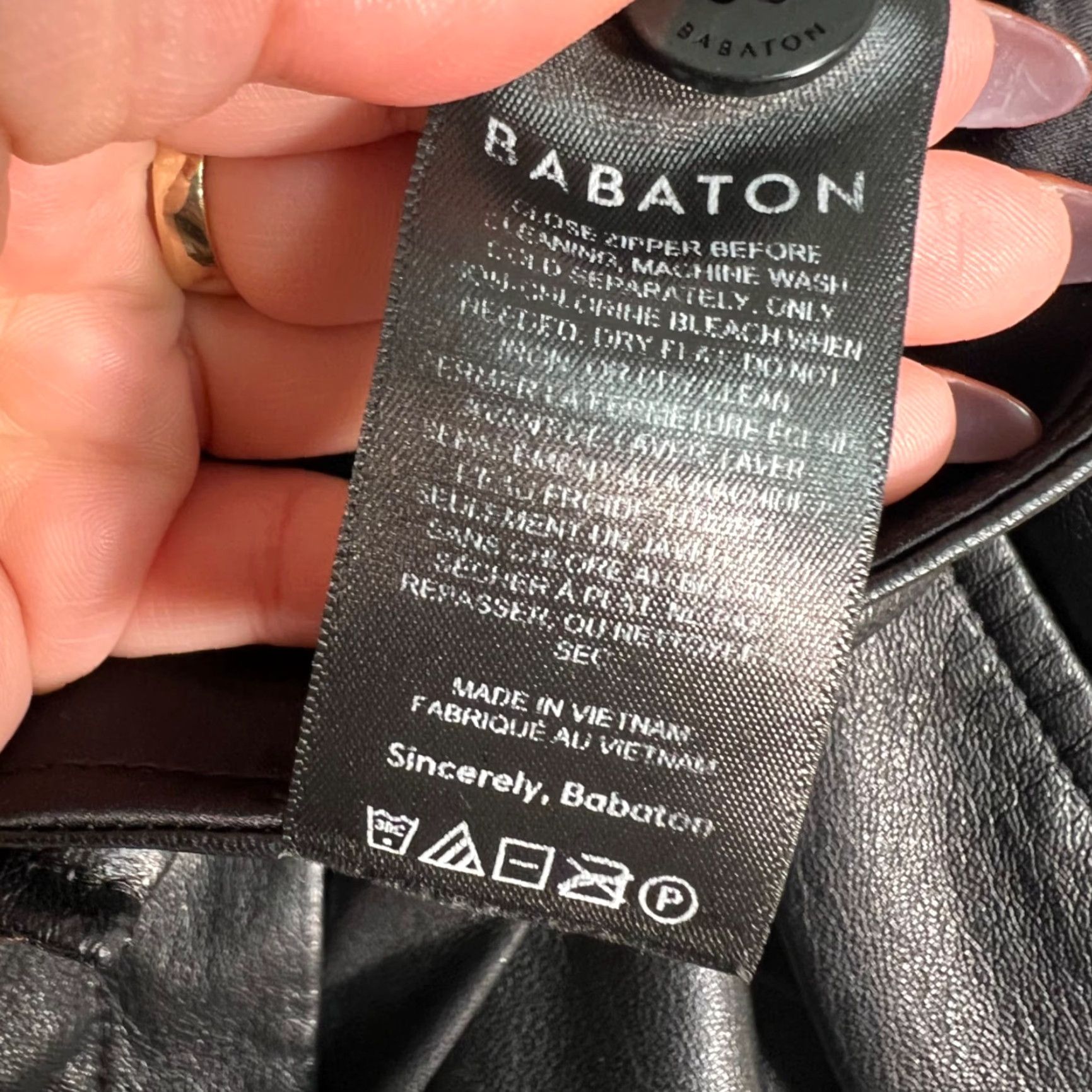 Vintage Babaton Womens Pants Size 2 Black Faux Leather High-Waisted Straight Leg Womens Size 26" / US 2 / IT 38 - 4 Thumbnail