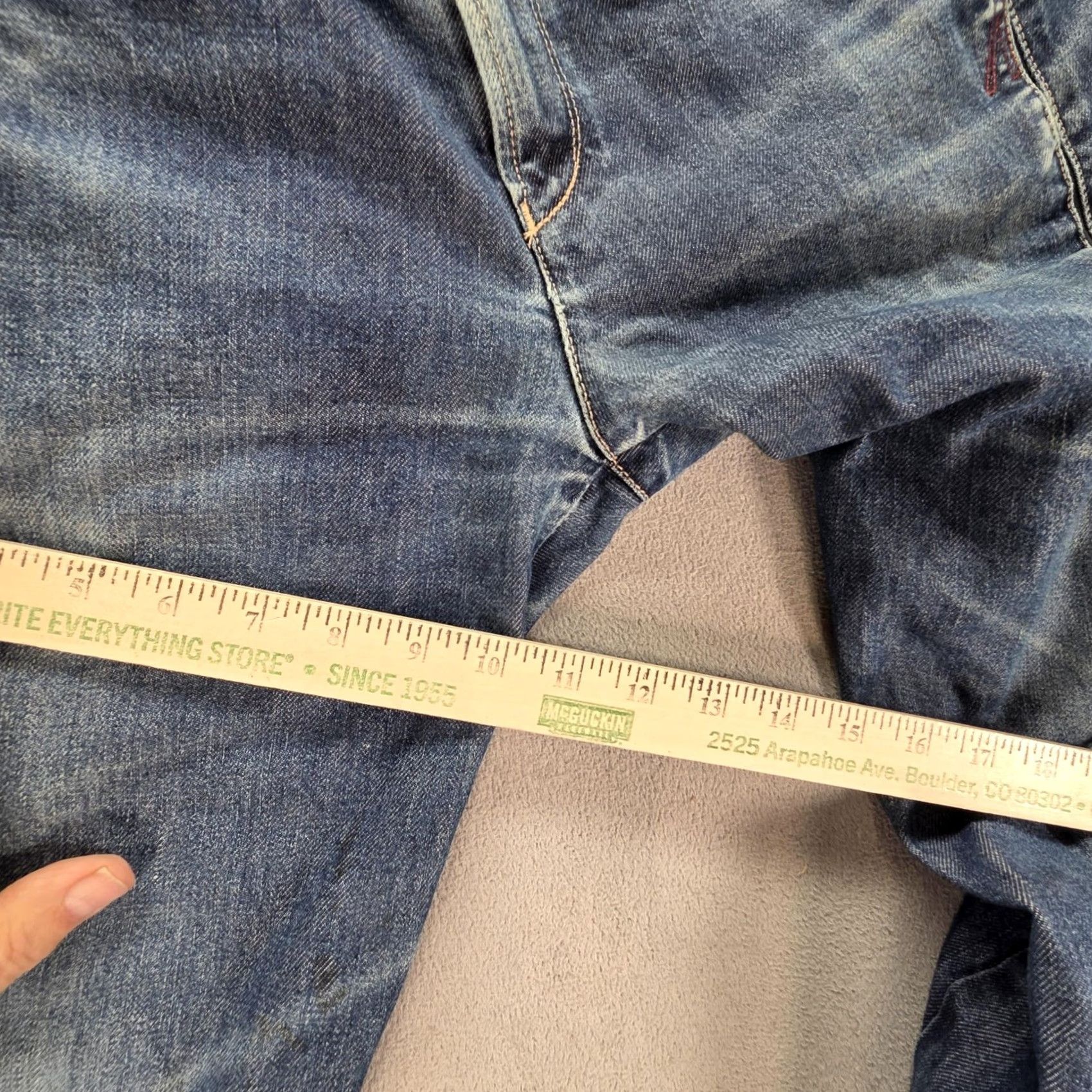 Levi's Levi's Jeans Mens Regular Straight Distressed Blue Denim 27x30 Mid Wash Frayed Hems 27 Inseam Regular Fit Pattern: Solid Size US 27 - 6 Thumbnail