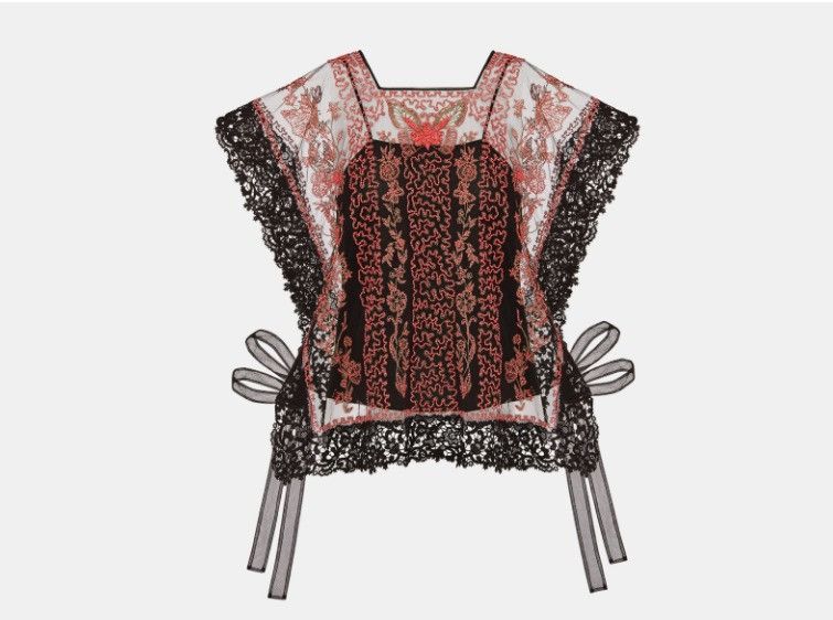 Dior o1w1db10325 411B5 Top in Black & Coral Size L / US 10 / IT 46 - 1 Thumbnail