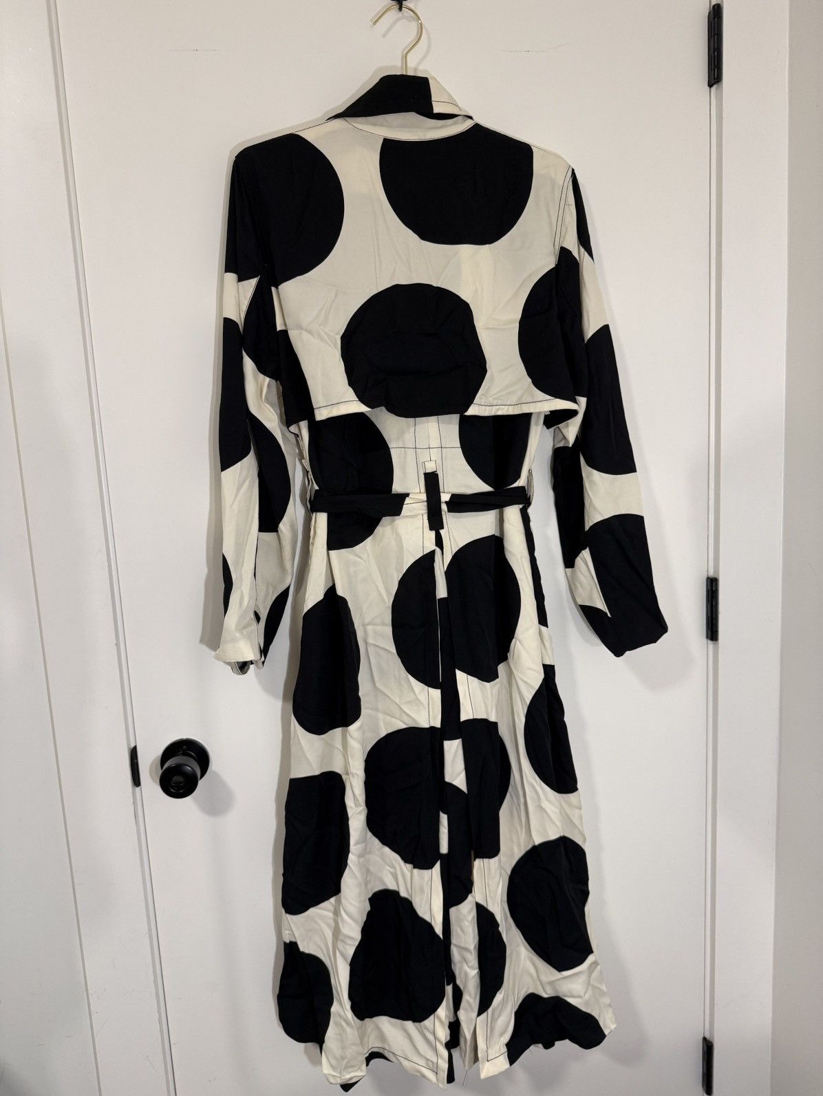 Zara Zara Black/White Polka Dot Coat Size M / US 6-8 / IT 42-44 - 6 Thumbnail