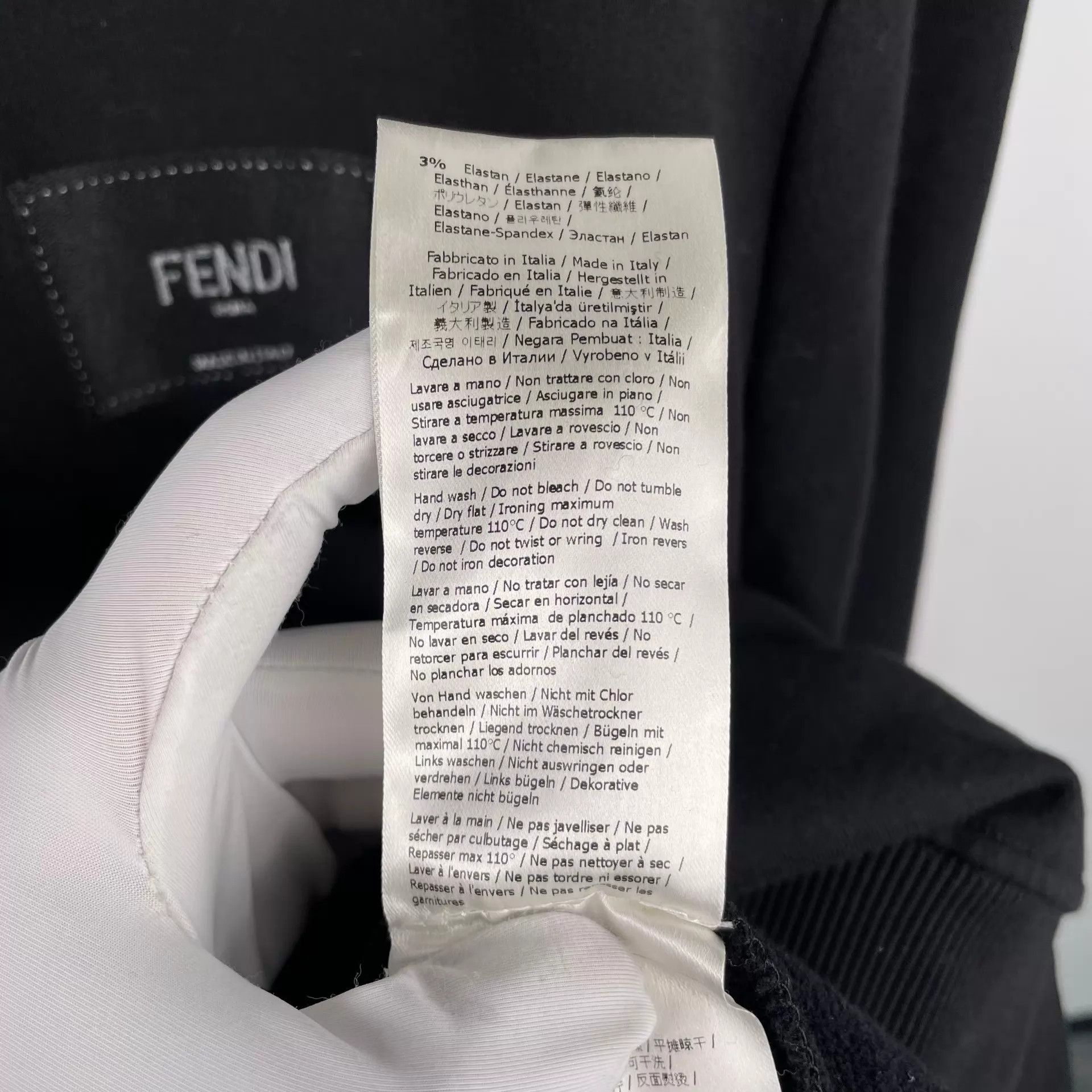 Fendi FENDI Chest Logo Black L Cotton Sweatshirt Size US L / EU 52-54 / 3 - 5 Thumbnail