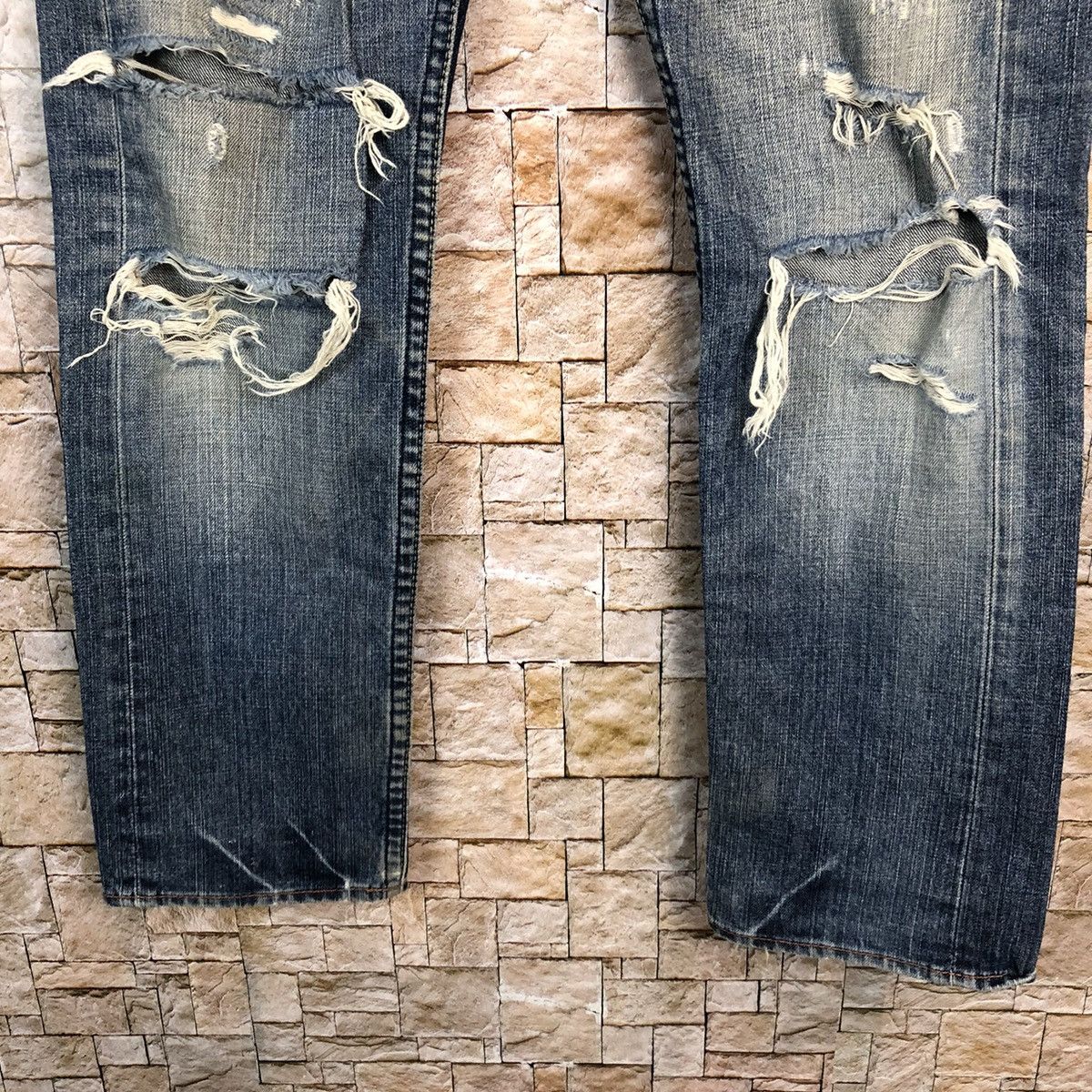 Japanese Brand Olive Des Olive Jeans Blue Distressed Denim Pants #A451 Size US 32 / EU 48 - 7 Thumbnail