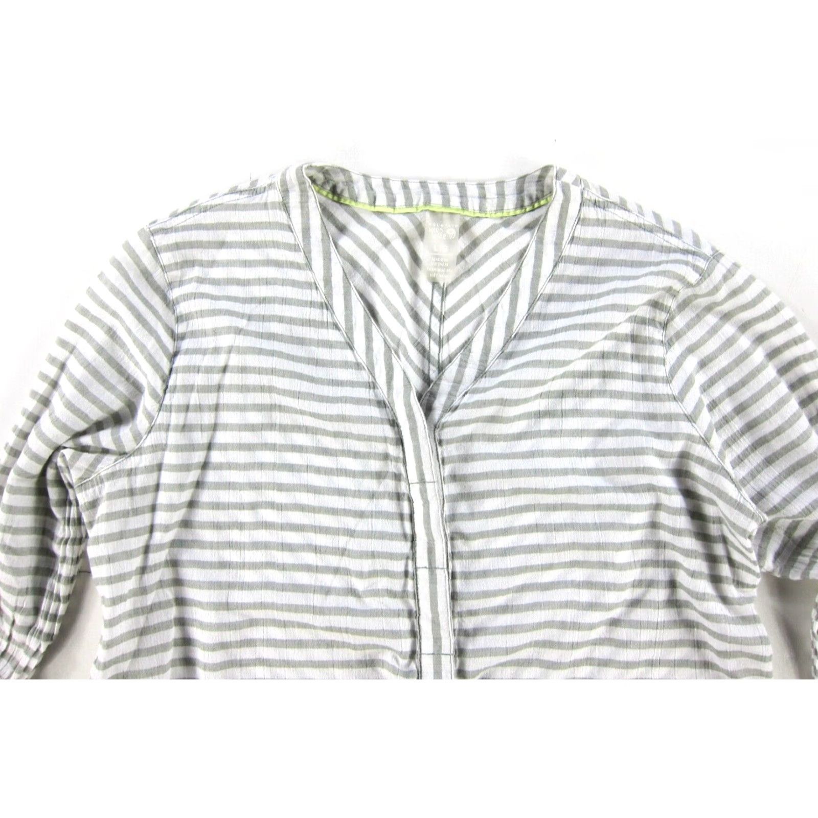 Mountain Hardwear Mountain Hardwear Shirt L Womens 100% Cotton Grey White Stripe Button Down Long Sleeve Shirt L Size L / US 10 / IT 46 - 4 Thumbnail