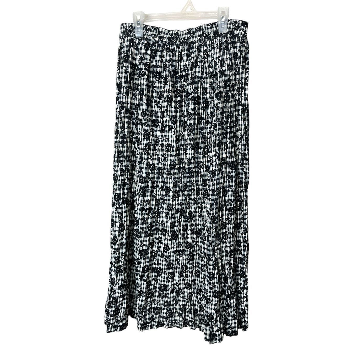 Coldwater Creek Vintage Coldwater Creek Black Cream Houndstooth Floral Print Size 34" / US 12 / IT 48 - 1 Thumbnail