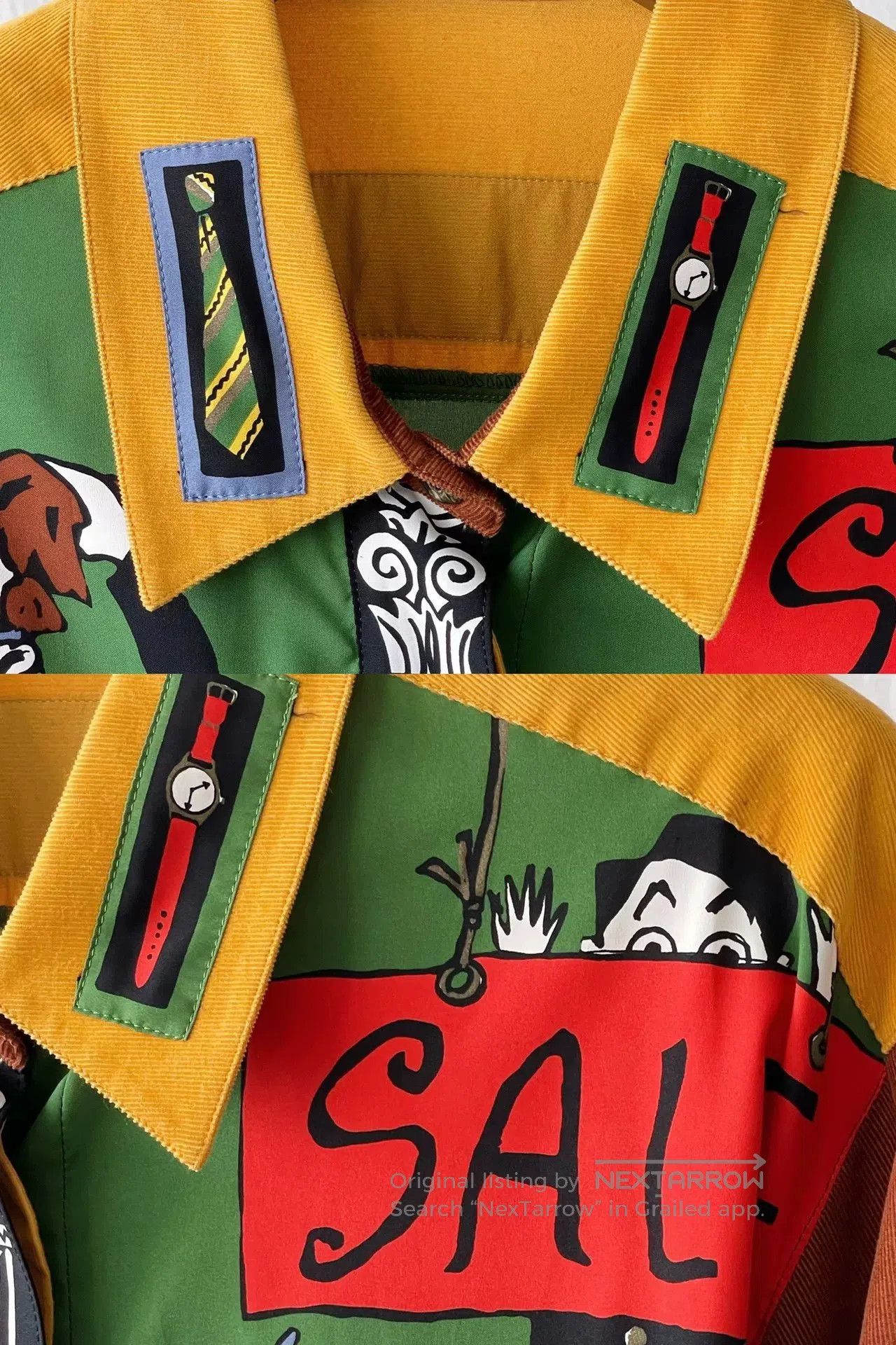 Japanese Brand Vintage Mixed-Material Retro Shirt. Size M / US 6-8 / IT 42-44 - 7 Thumbnail