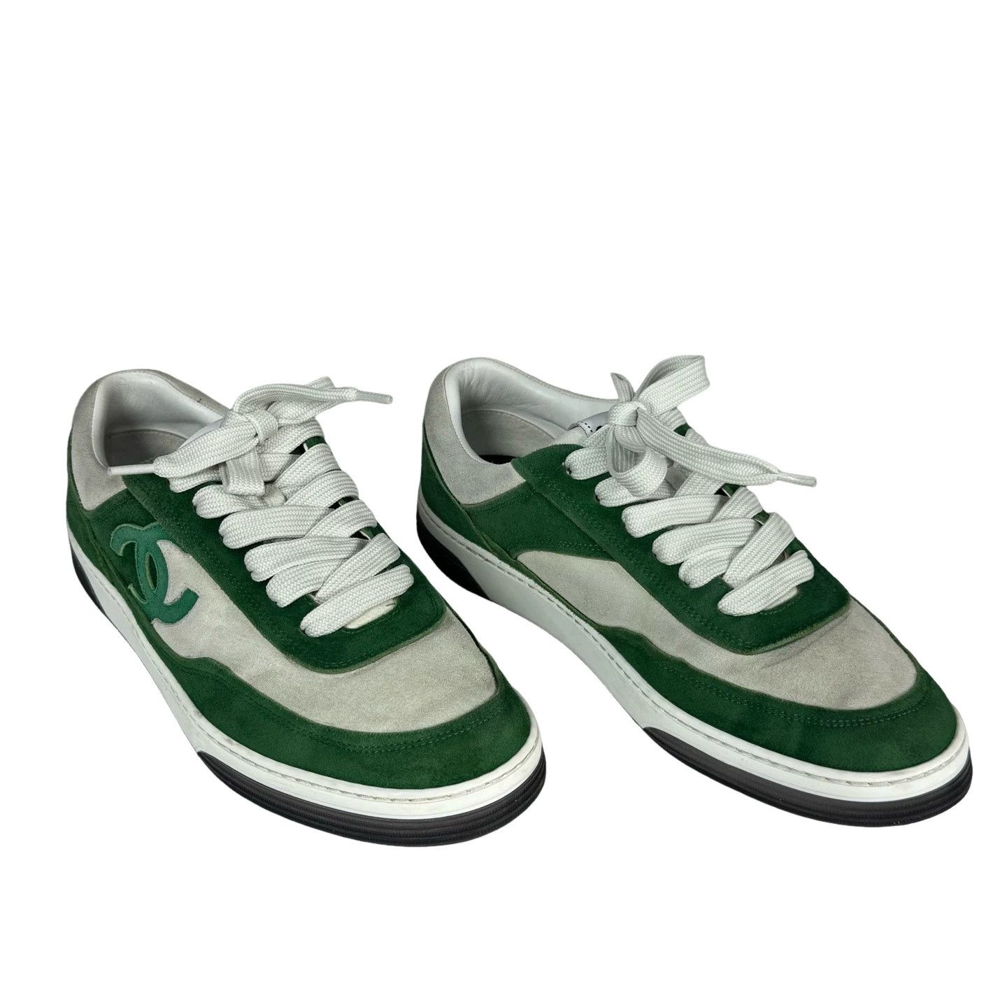 Chanel Chanel Green Suede Low-Top Sneakers Size 41 Size US 11 / IT 41 - 1 Thumbnail