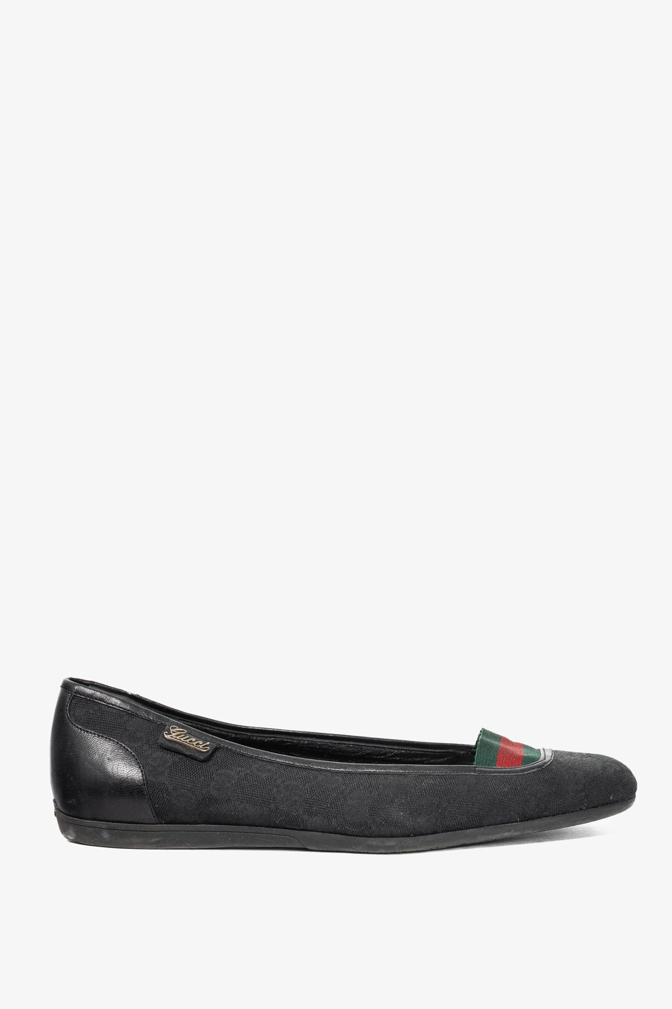 Gucci Gucci Black GG Canvas Web Ballet Flats Size US 8 / IT 38 - 2 Thumbnail