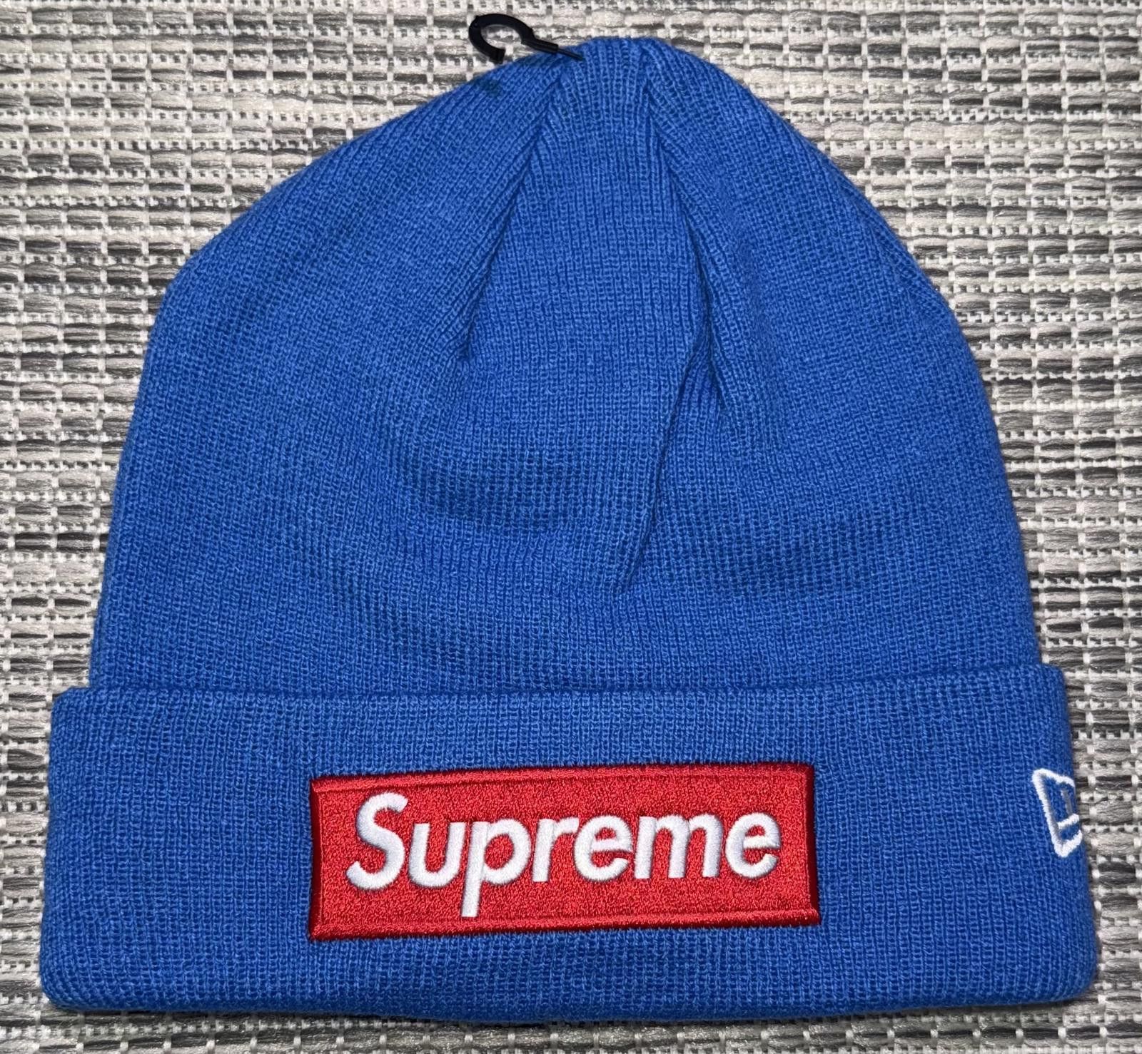 Supreme Supreme X New Era Blue Box Logo Beanie Size ONE SIZE - 1 Thumbnail