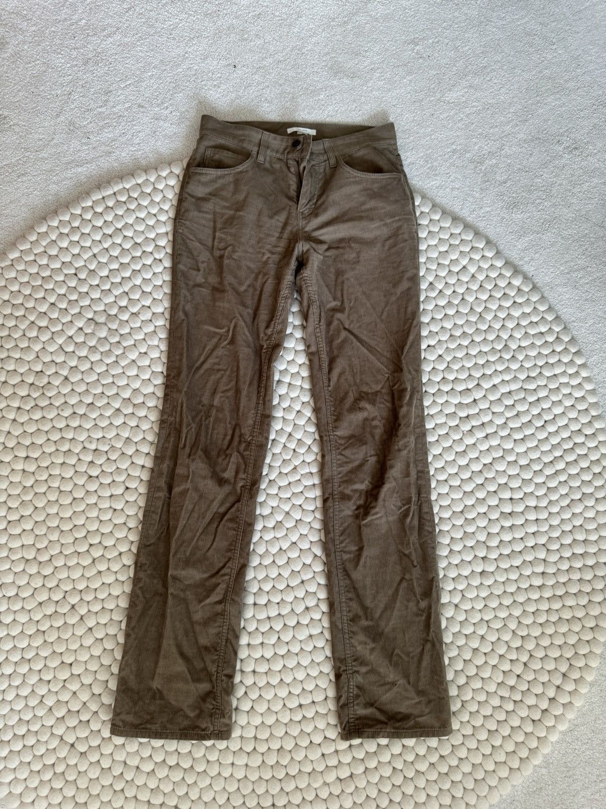 image of The Row Unisex Brown Corduroy Straight Leg Pants, Women's (Size 24)