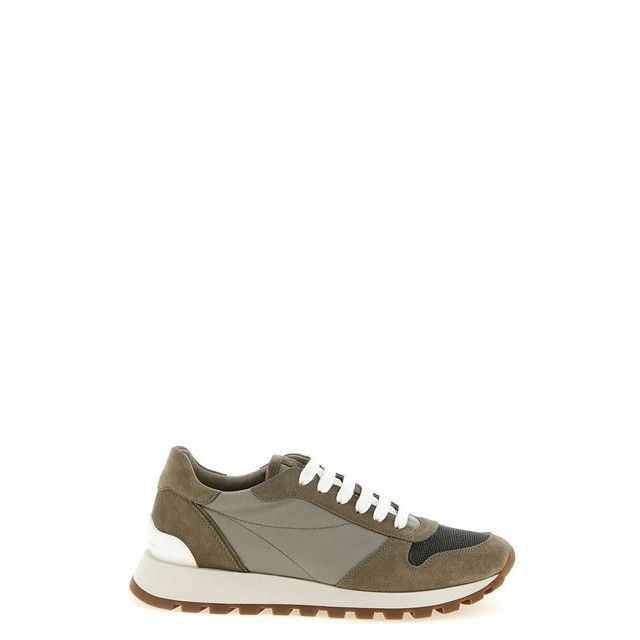 BRUNELLO CUCINELLI $1500 Khaki Techno Fabric Sneakers New &