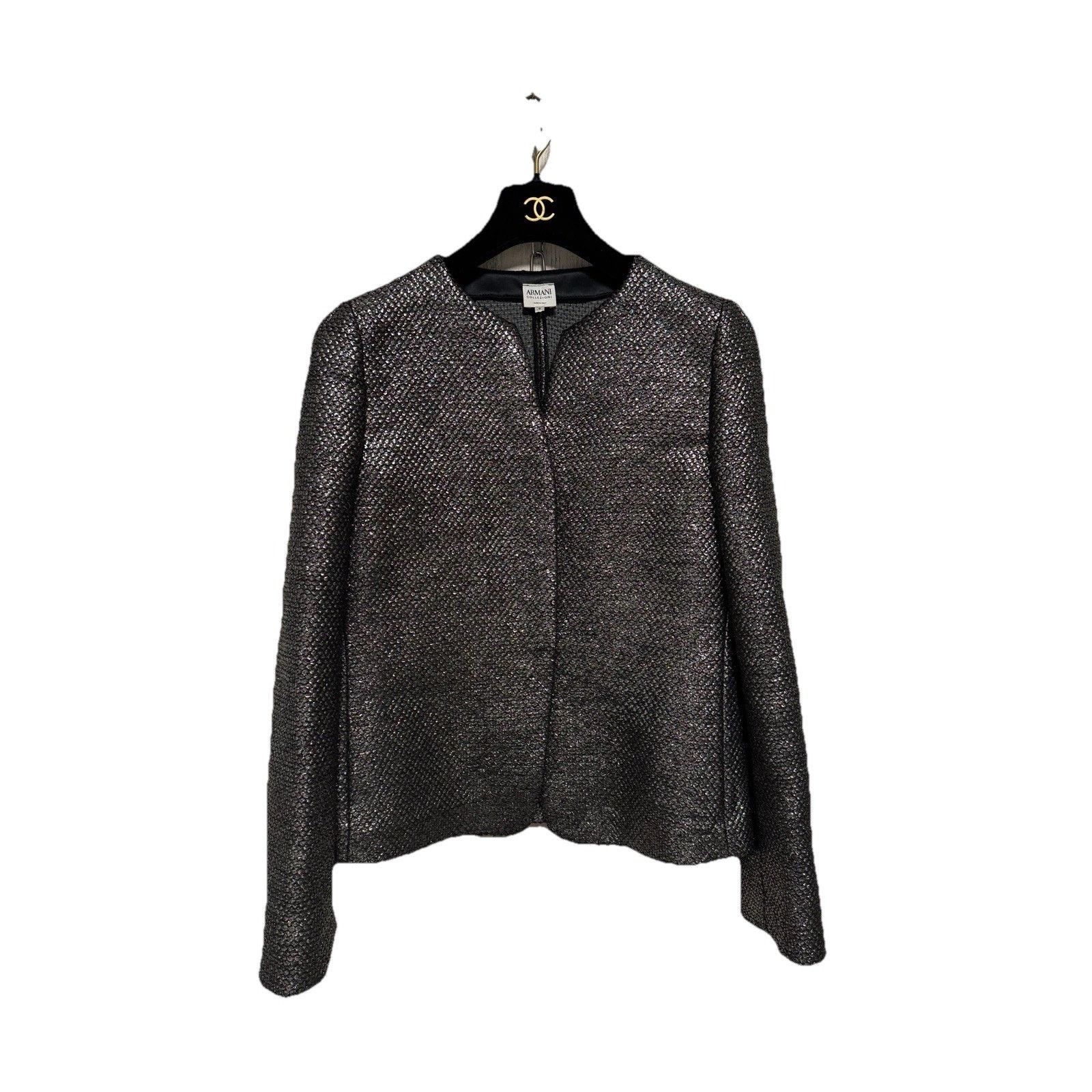 Armani Collezioni Armani Collezioni Pewter Wool Silk Blazer Size M / US 6-8 / IT 42-44 - 1 Thumbnail
