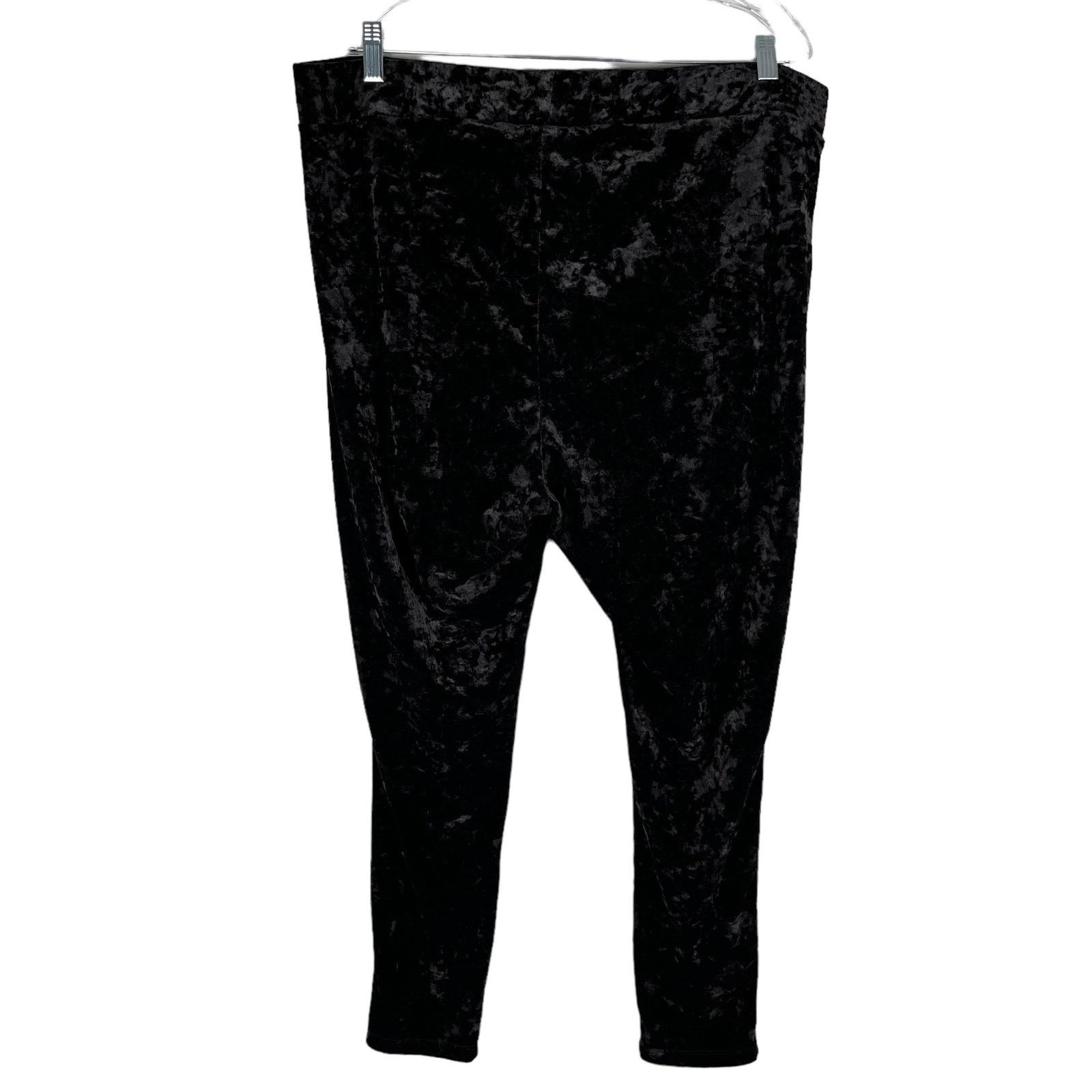 Other Torrid Pants Black Crushed Velvet Pull On 3 3X Elastic Waist Size 40" / US 18 - 4 Thumbnail